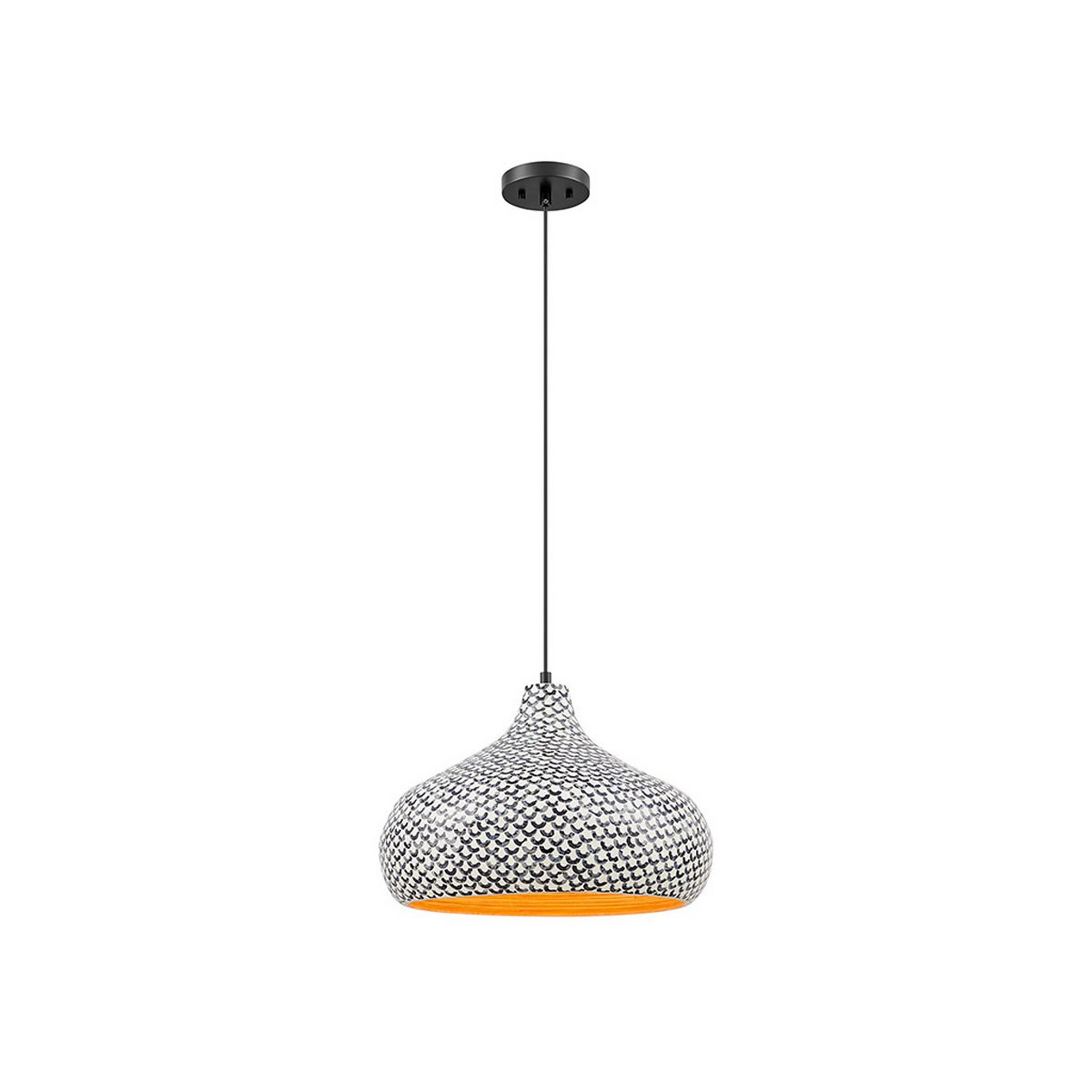 A Ottilia Pendant with White / Black / Bamboo color