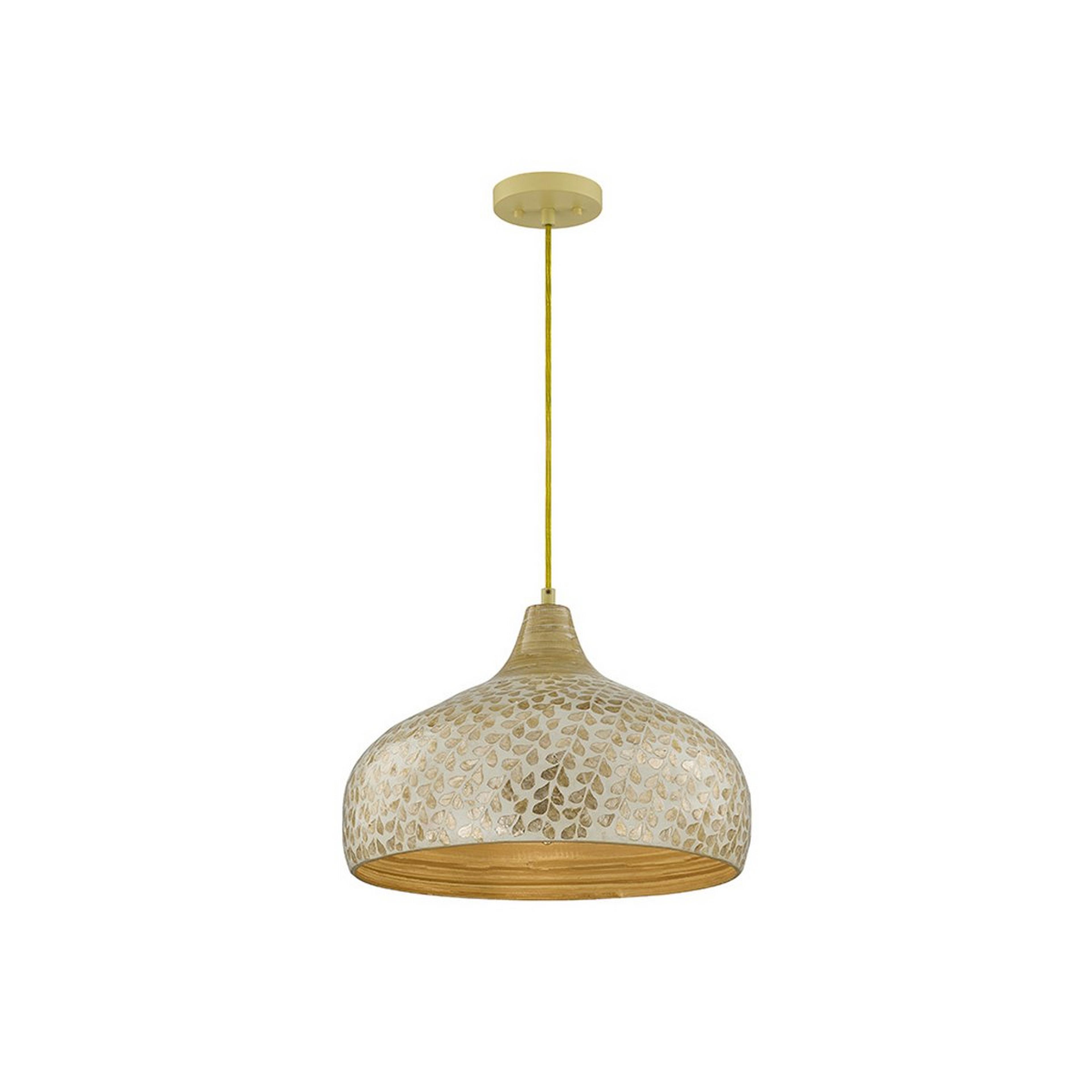 A Kisiwa Pendant with Ivory / Gold / Bamboo color