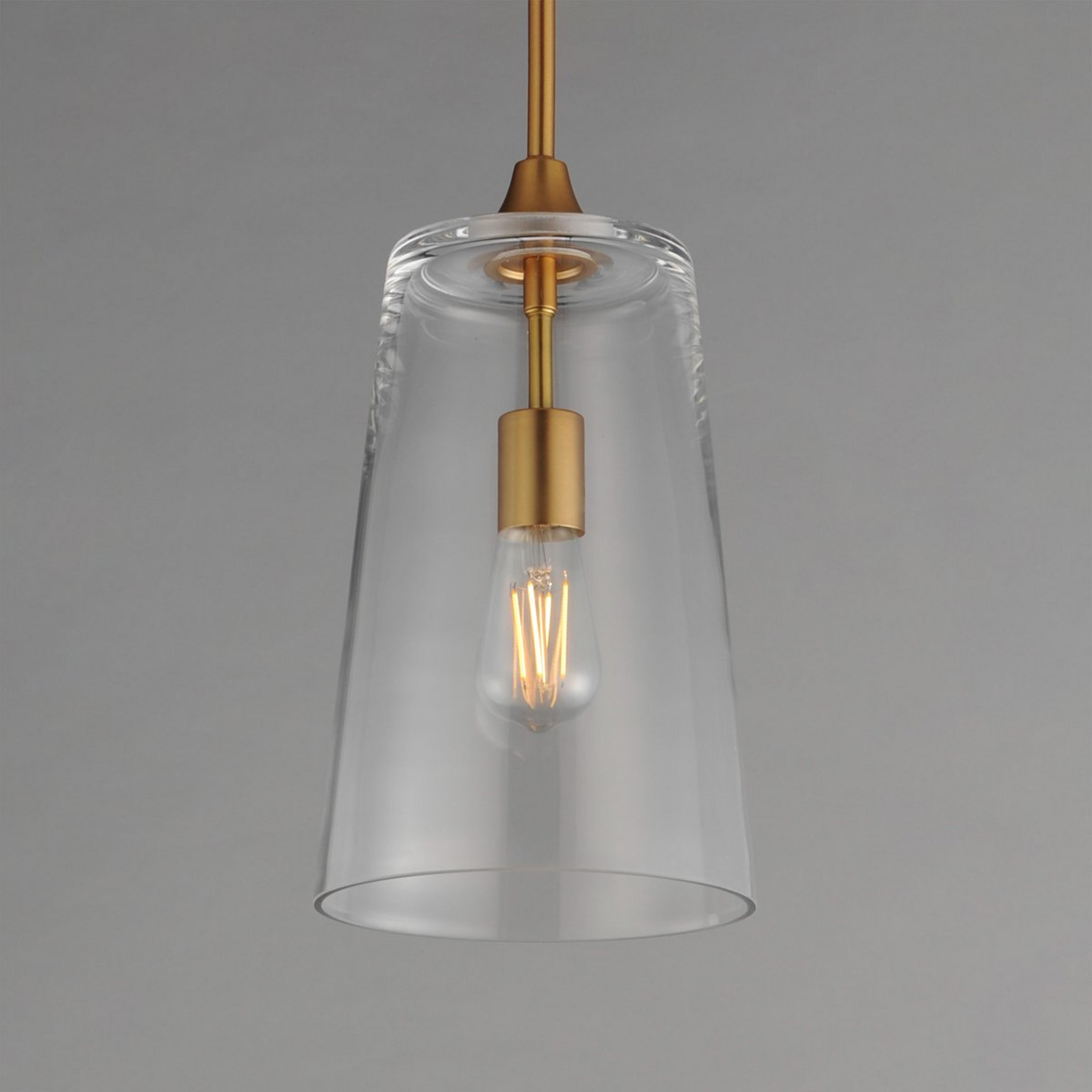 A Willard Pendant with Brass / Clear Glass color