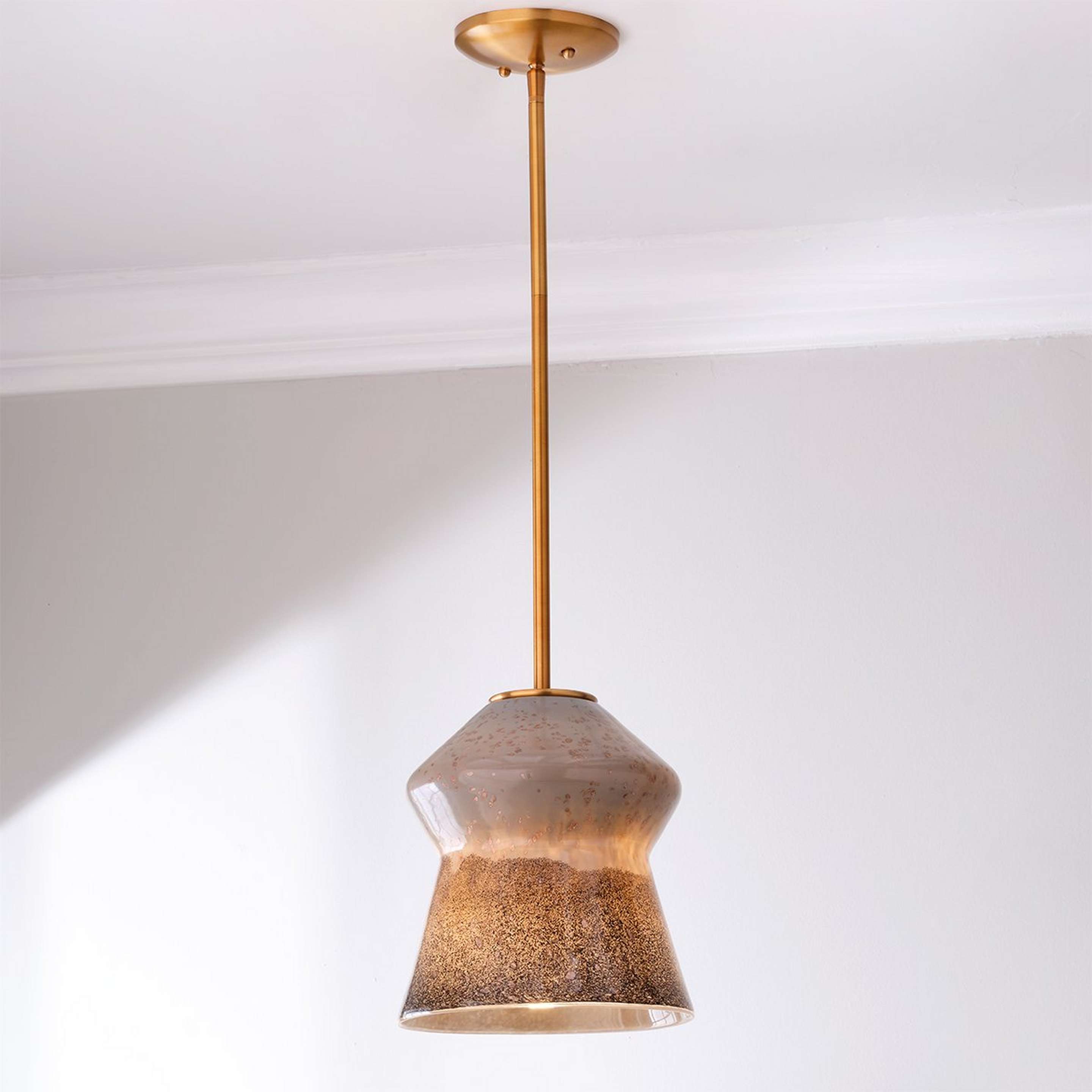 A Aurelle Pendant with Brushed Brass / Multi color