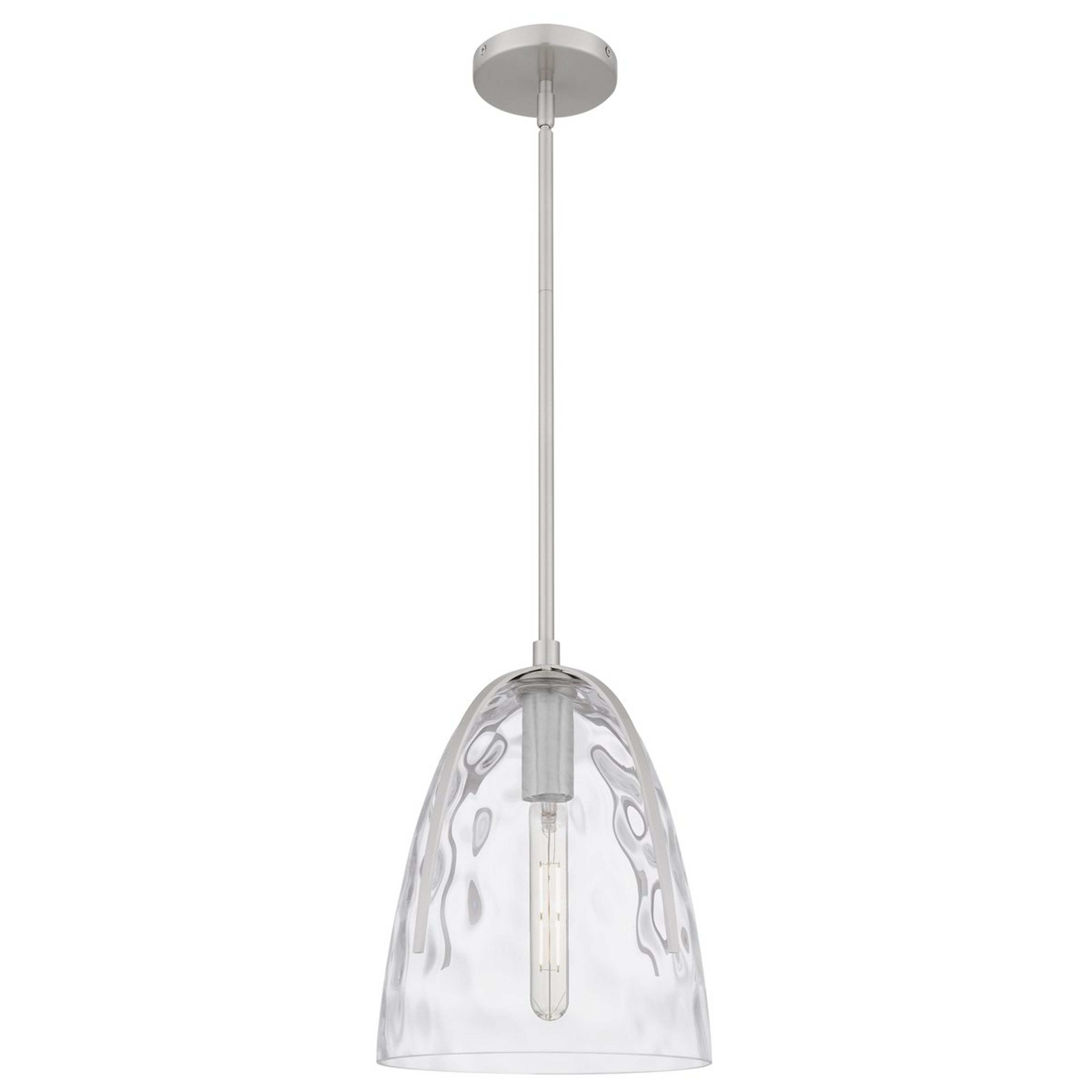 A Zente Pendant - Water Glass with Brushed Nickel / Water Glass color