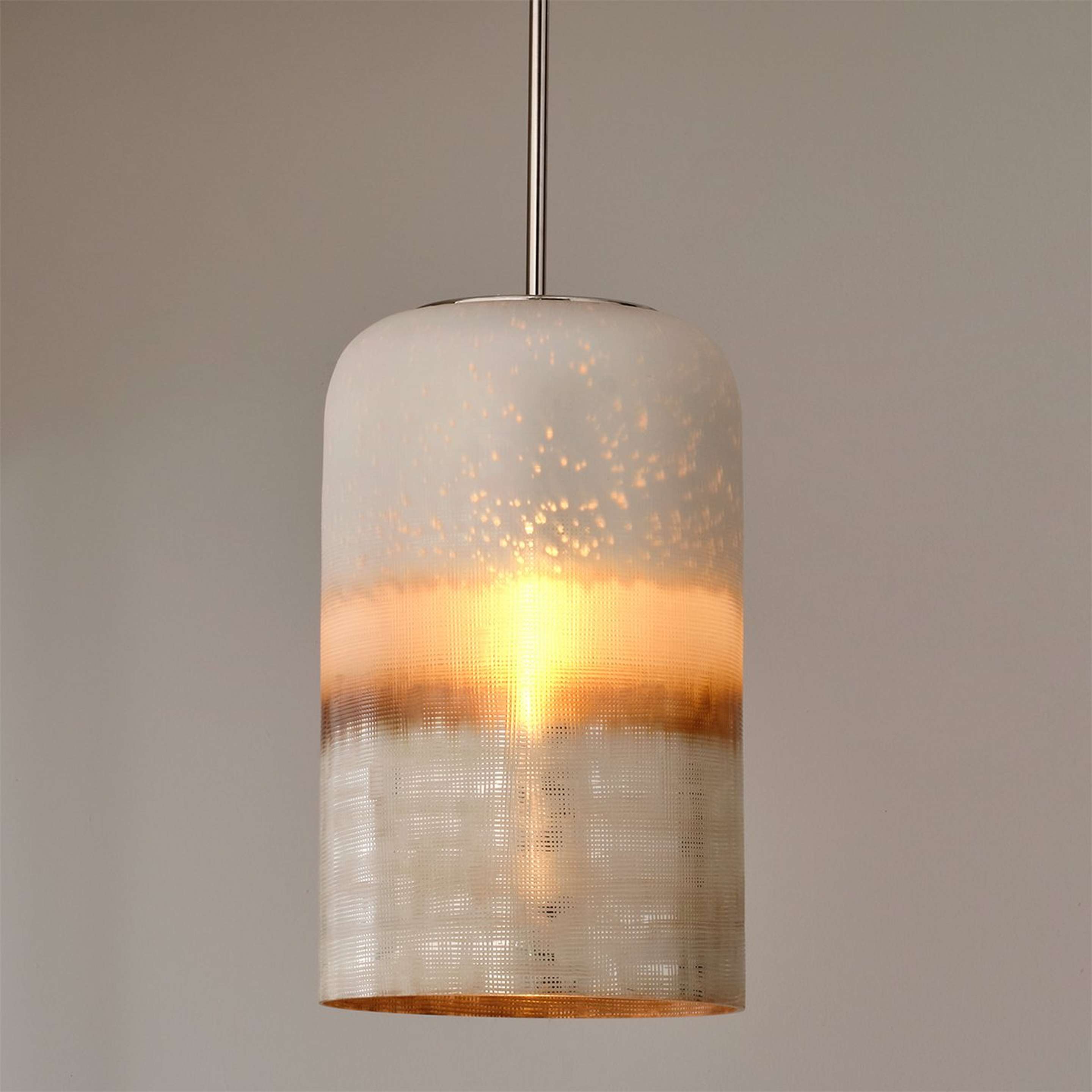 A Seldovia Pendant - Large with Polished Nickel / White / Bronze color