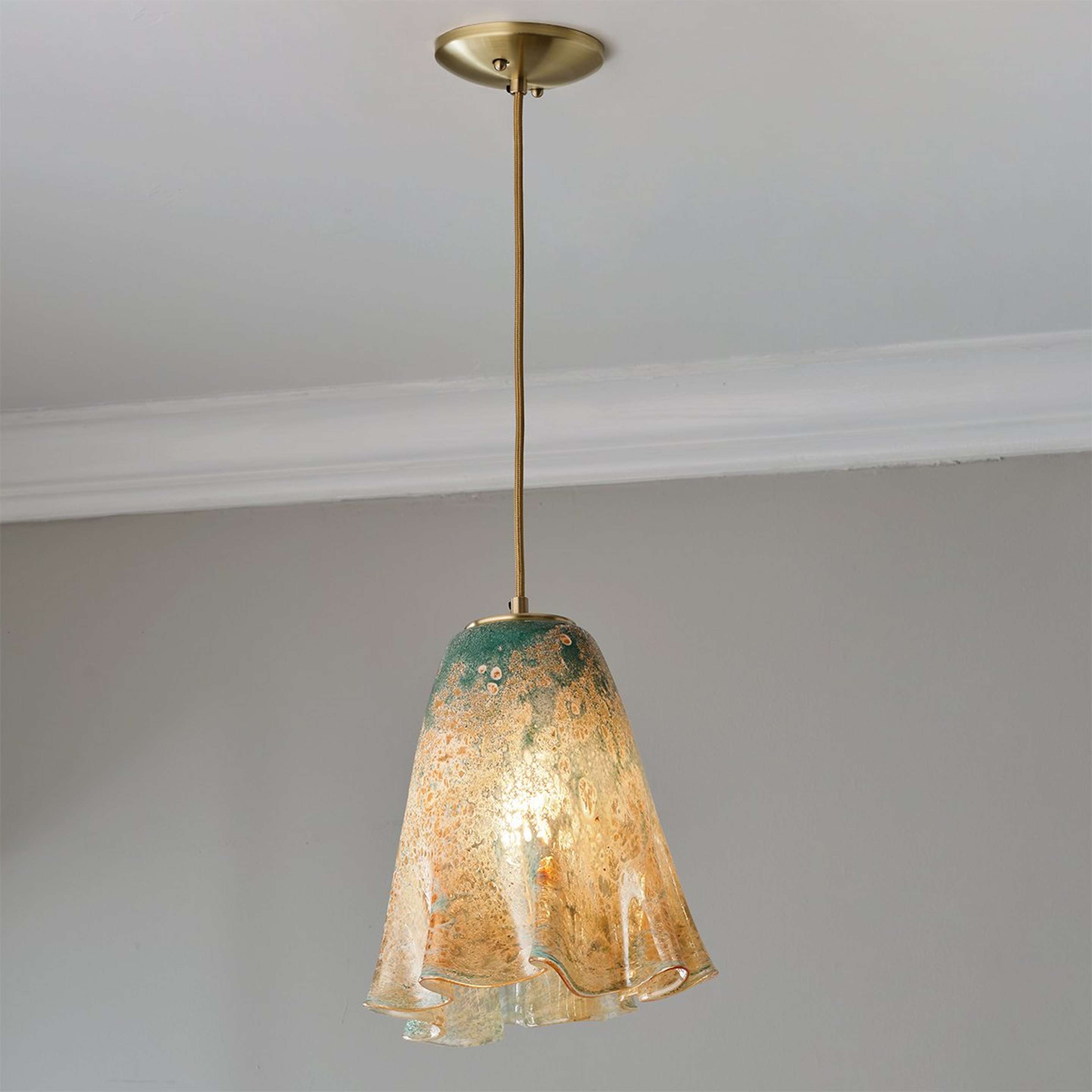 A Mariselle Pendant with Brushed Brass / Multi color