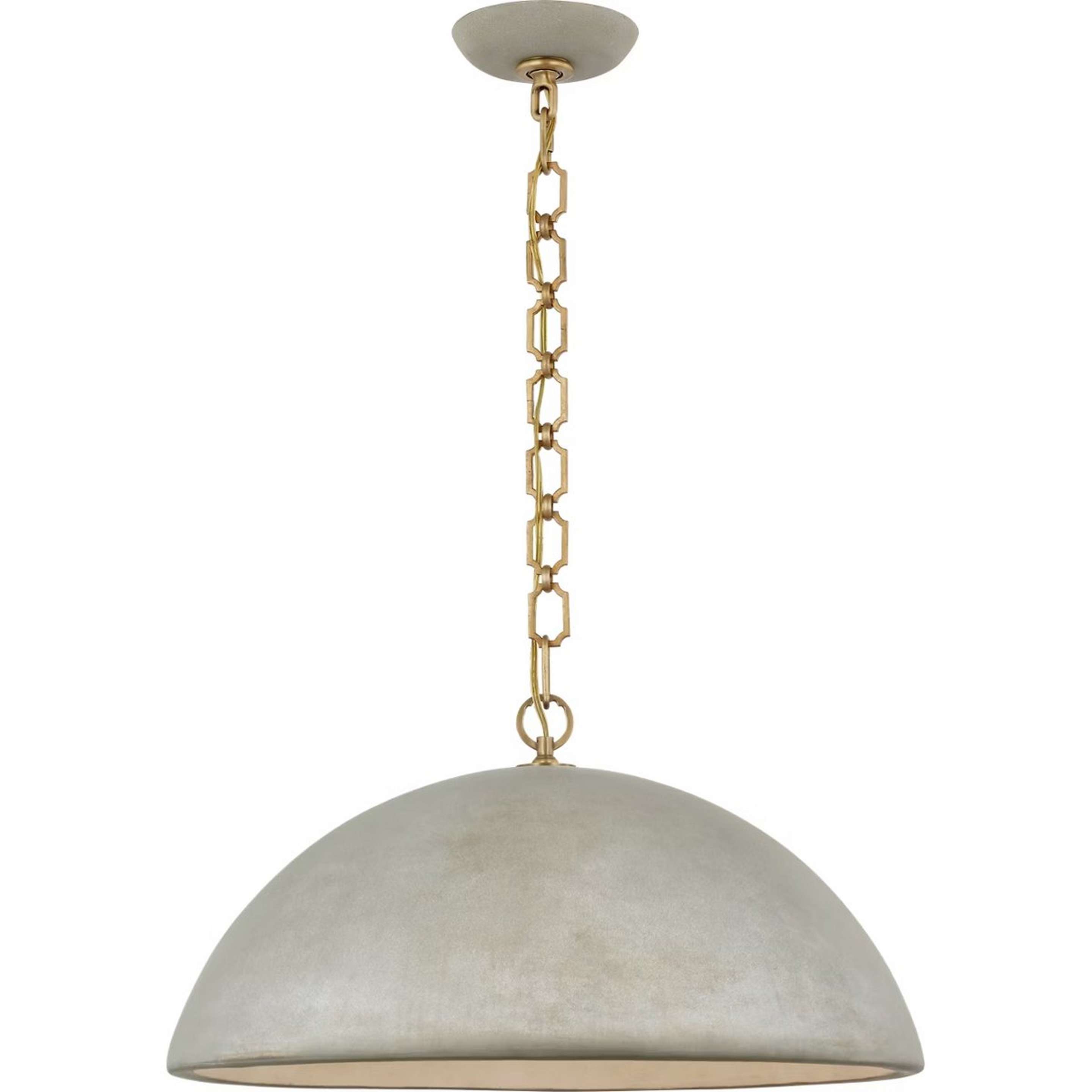 A Horizon Dome Pendant - 23" with Gray Concrete color