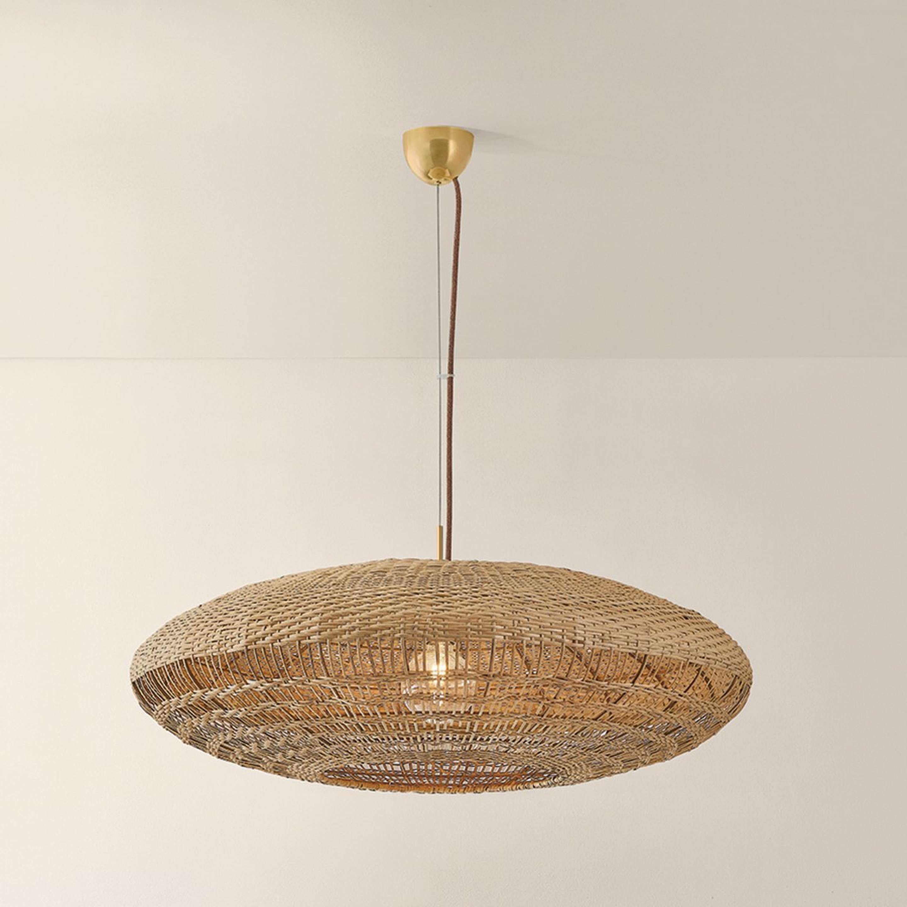 A Adelita Pendant with Rattan / Brass color