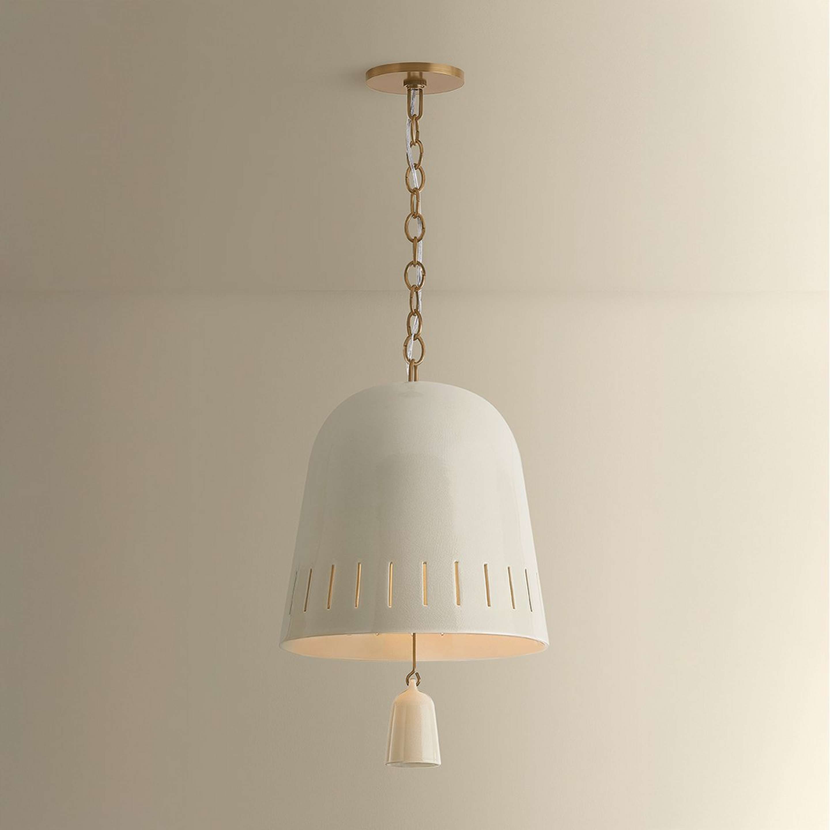A Campana Pendant with Ivory Ceramic / Brass color