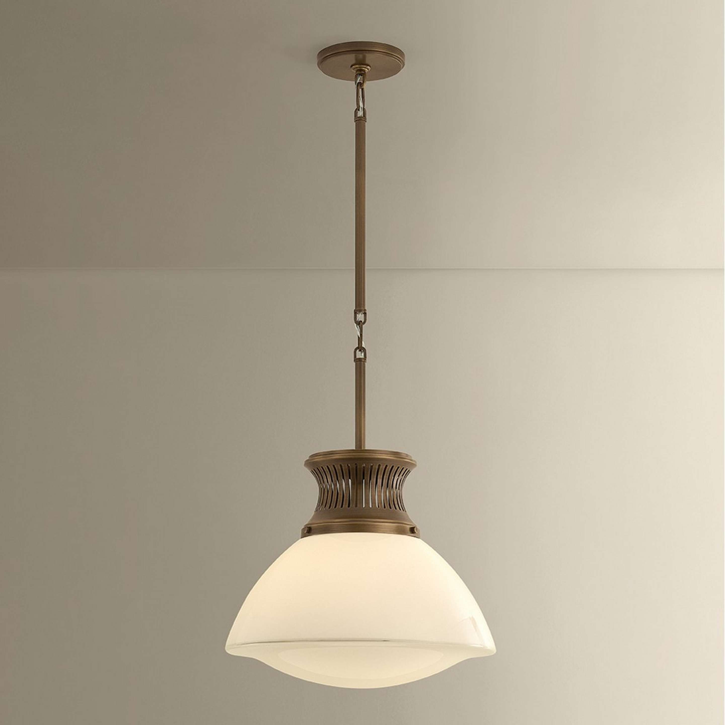 A Rigel Pendant with Bronze / Opal Glass color