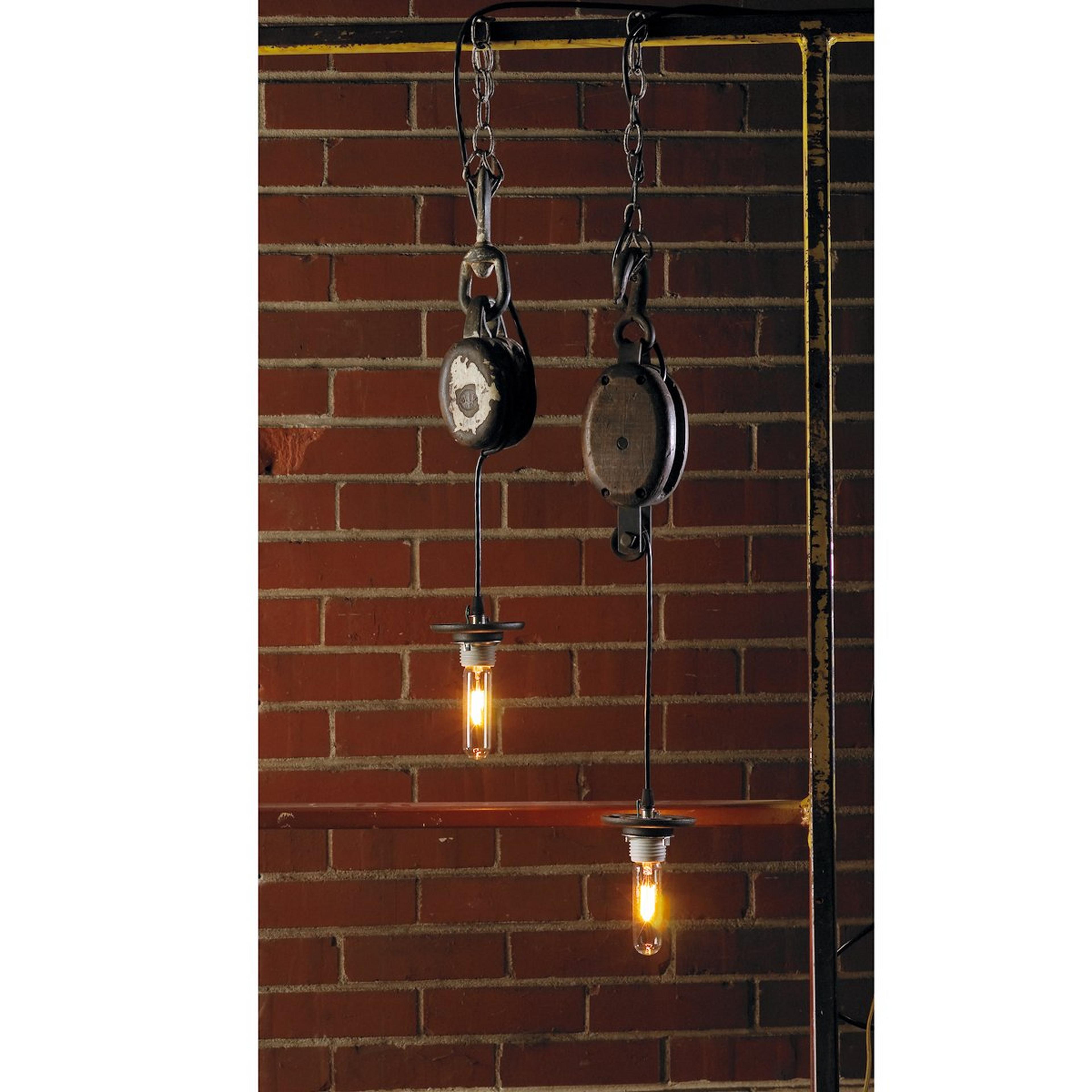 Repurposed Single Pulley Pendant Light