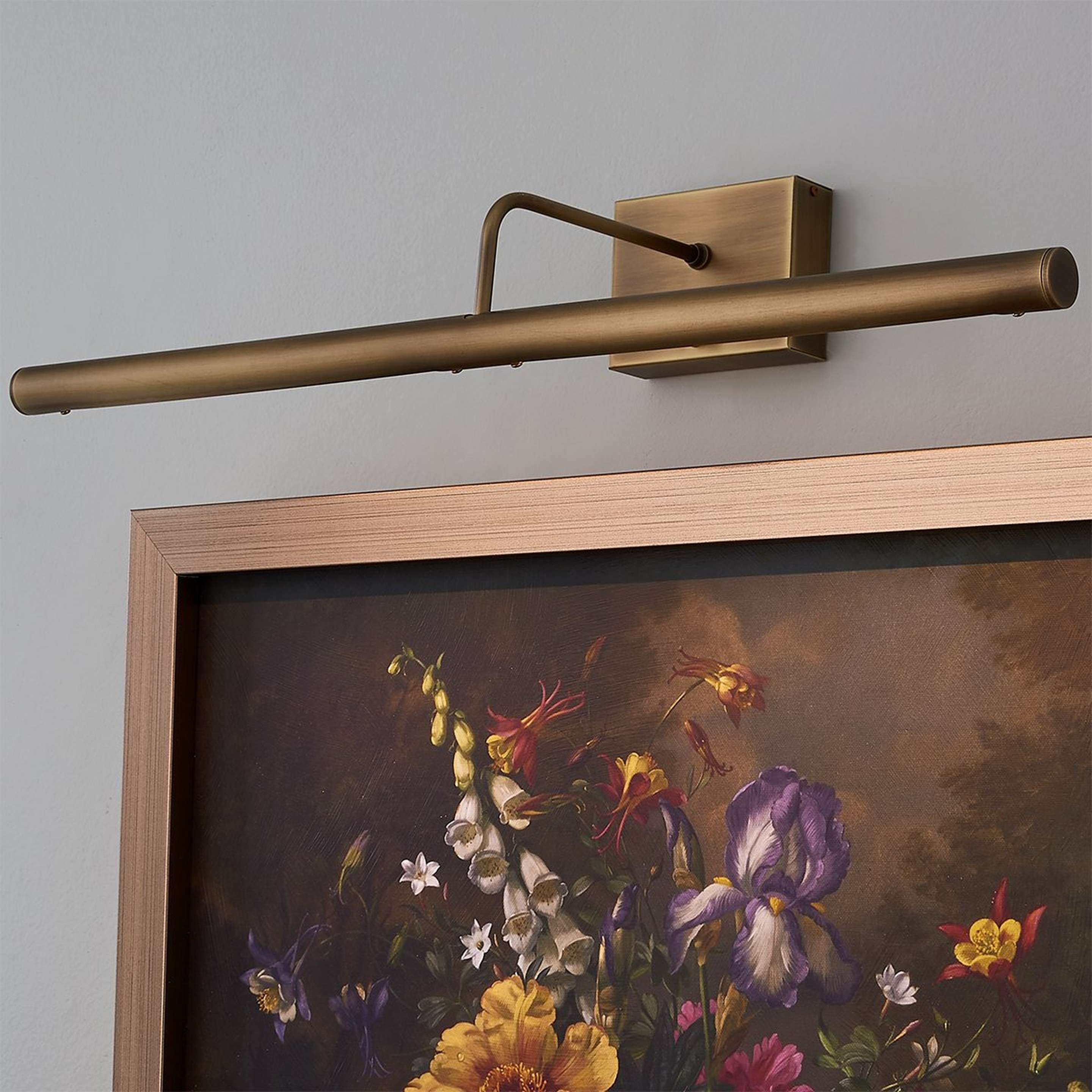 A 24" Best Battery LED Cordless Slimline Picture Light with Antique Brass color