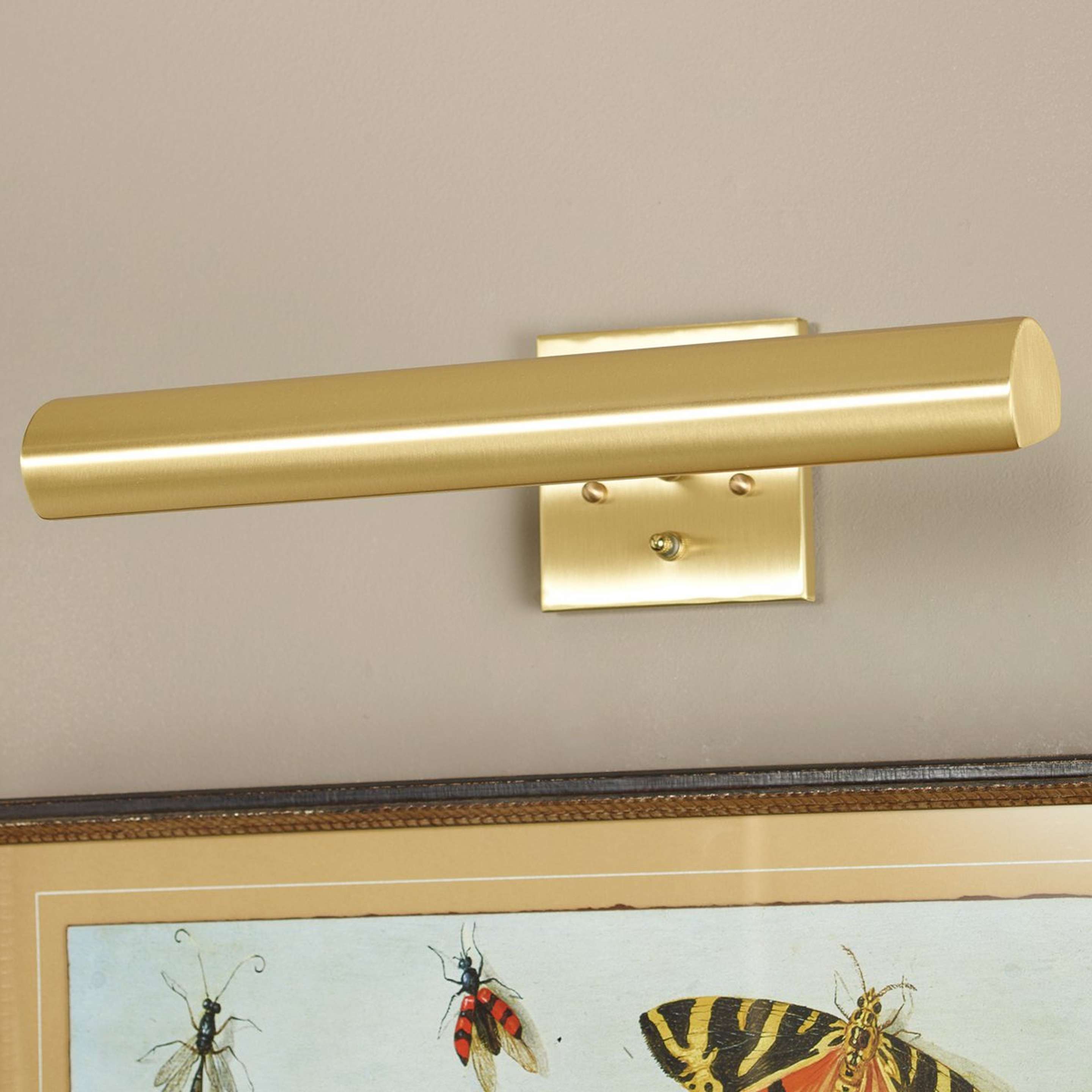 A 16" Incandescence Modern Picture Light with Satin Brass color