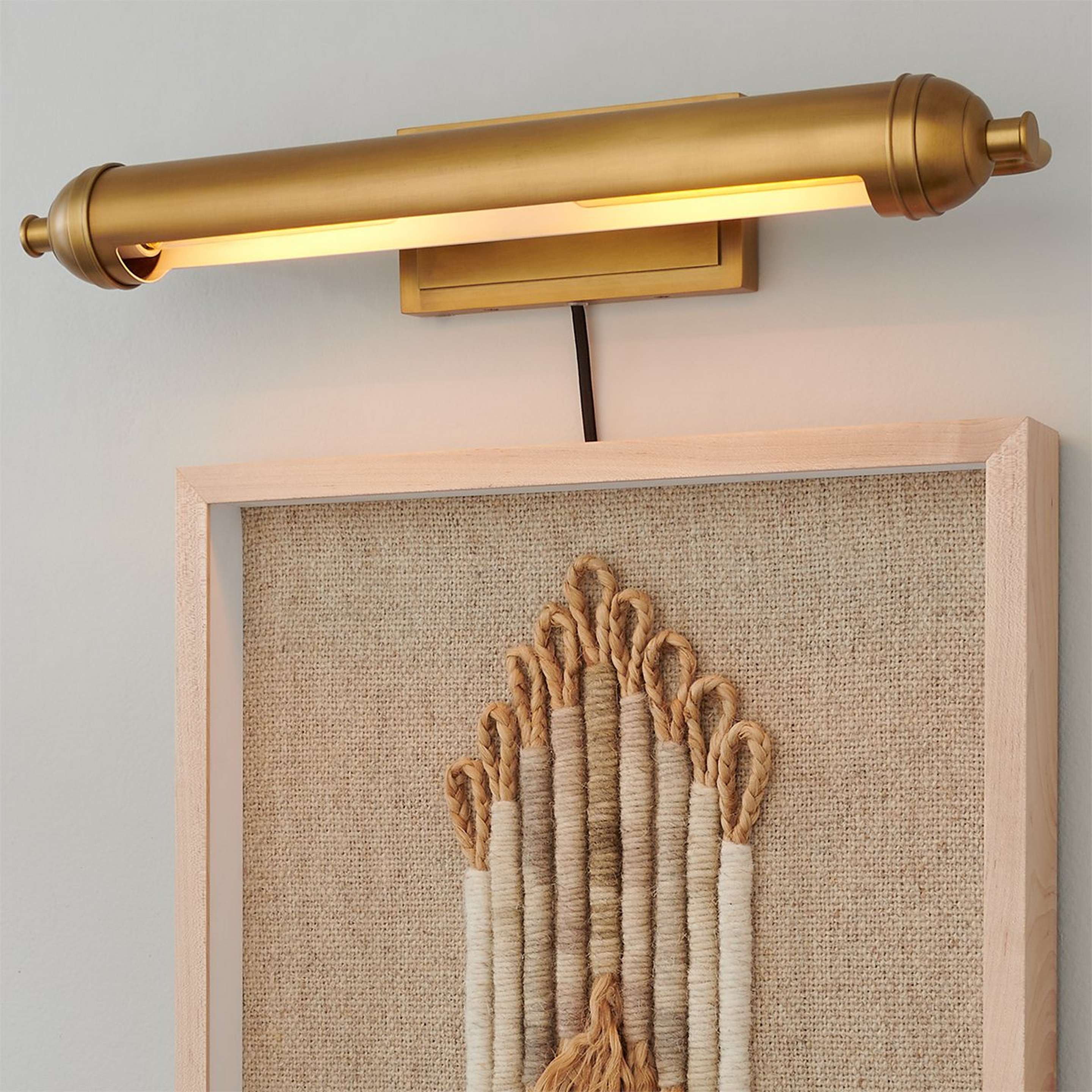 A Modern Colonial Picture Light - Large with Natural Brass color