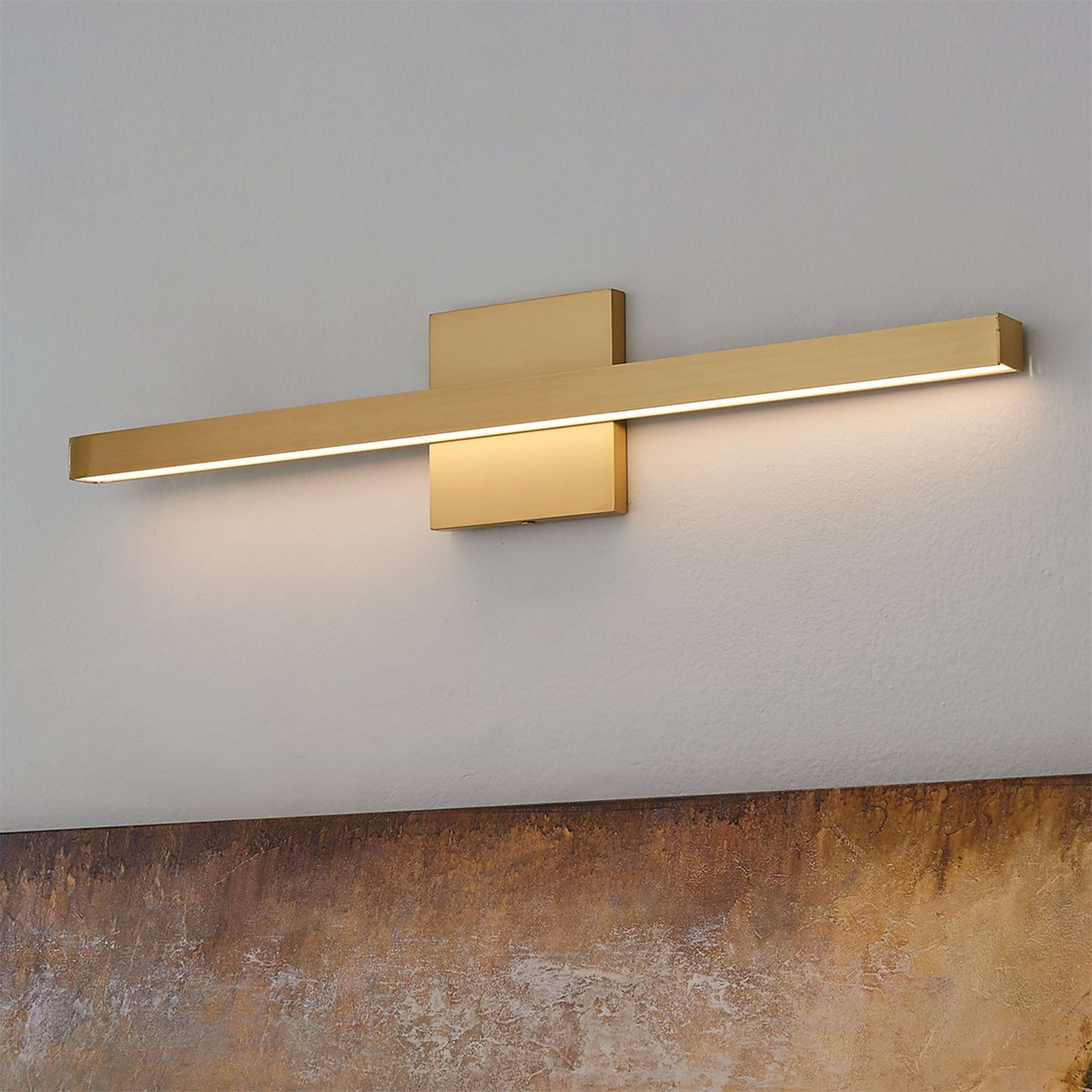 A Imogin LED Picture Light - Small with Aged Brass / Frosted Acrylic color