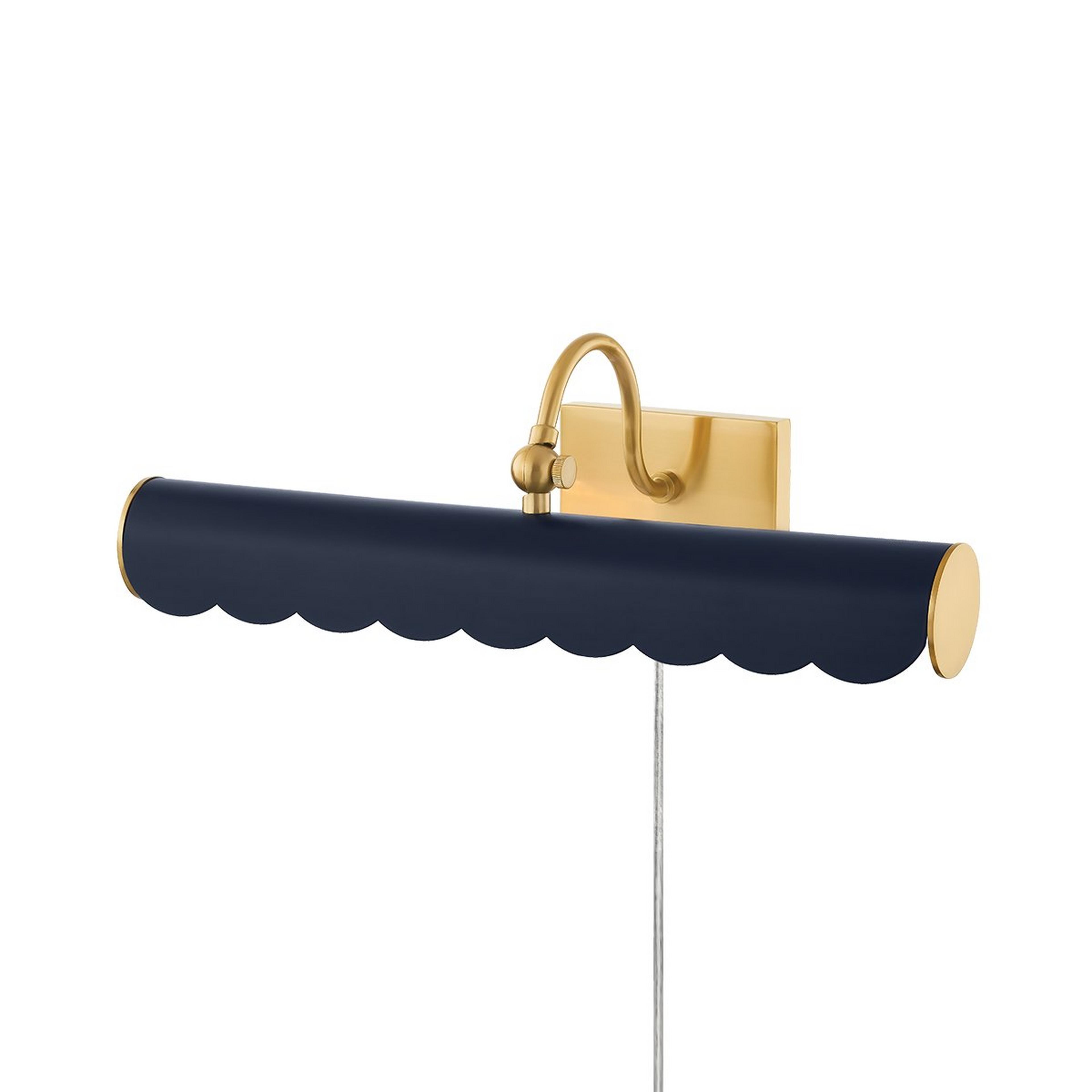 A Crossridge Picture Light - Large with Aged Brass / Navy color