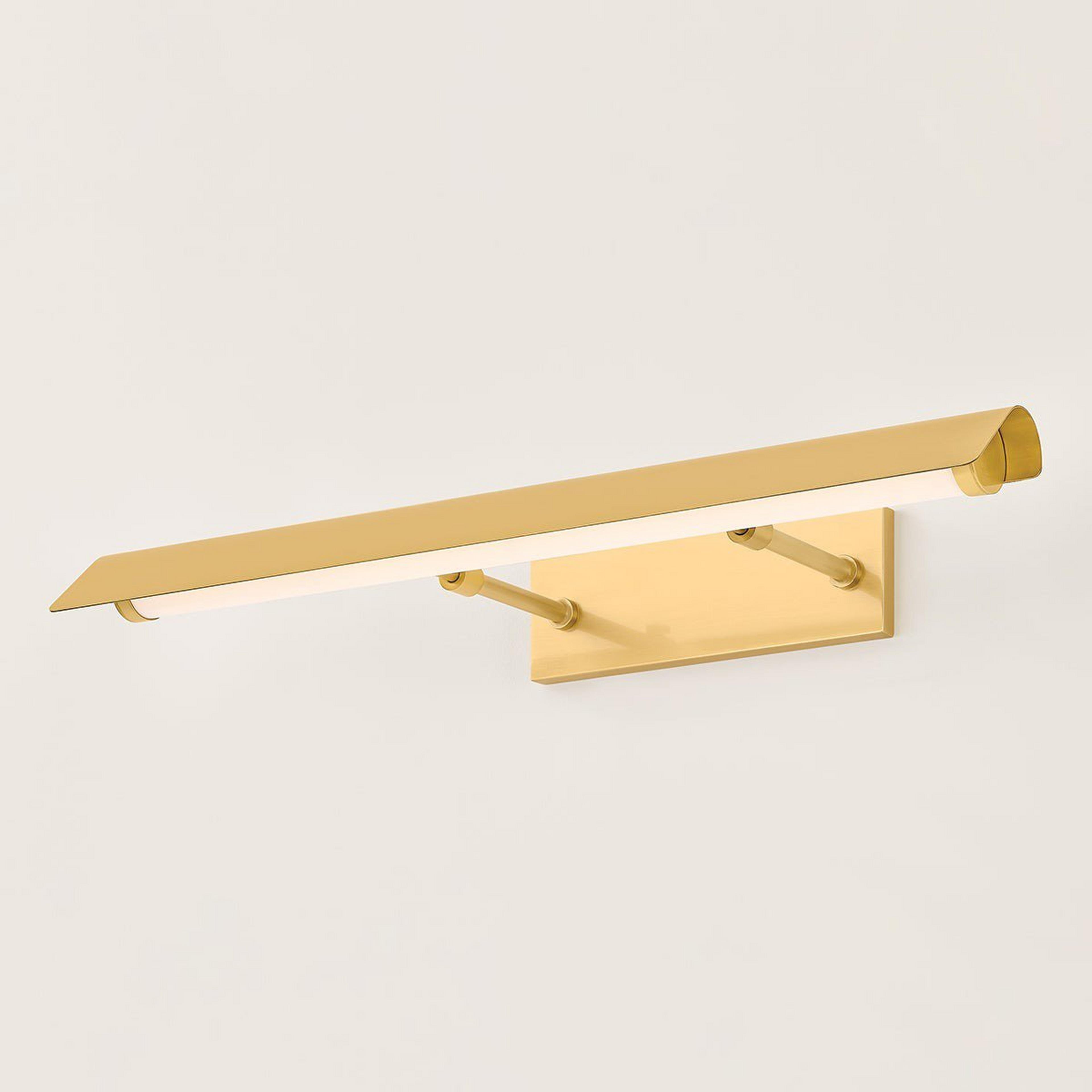 A Lucerne LED Picture Light - 25" with Aged Brass / White color