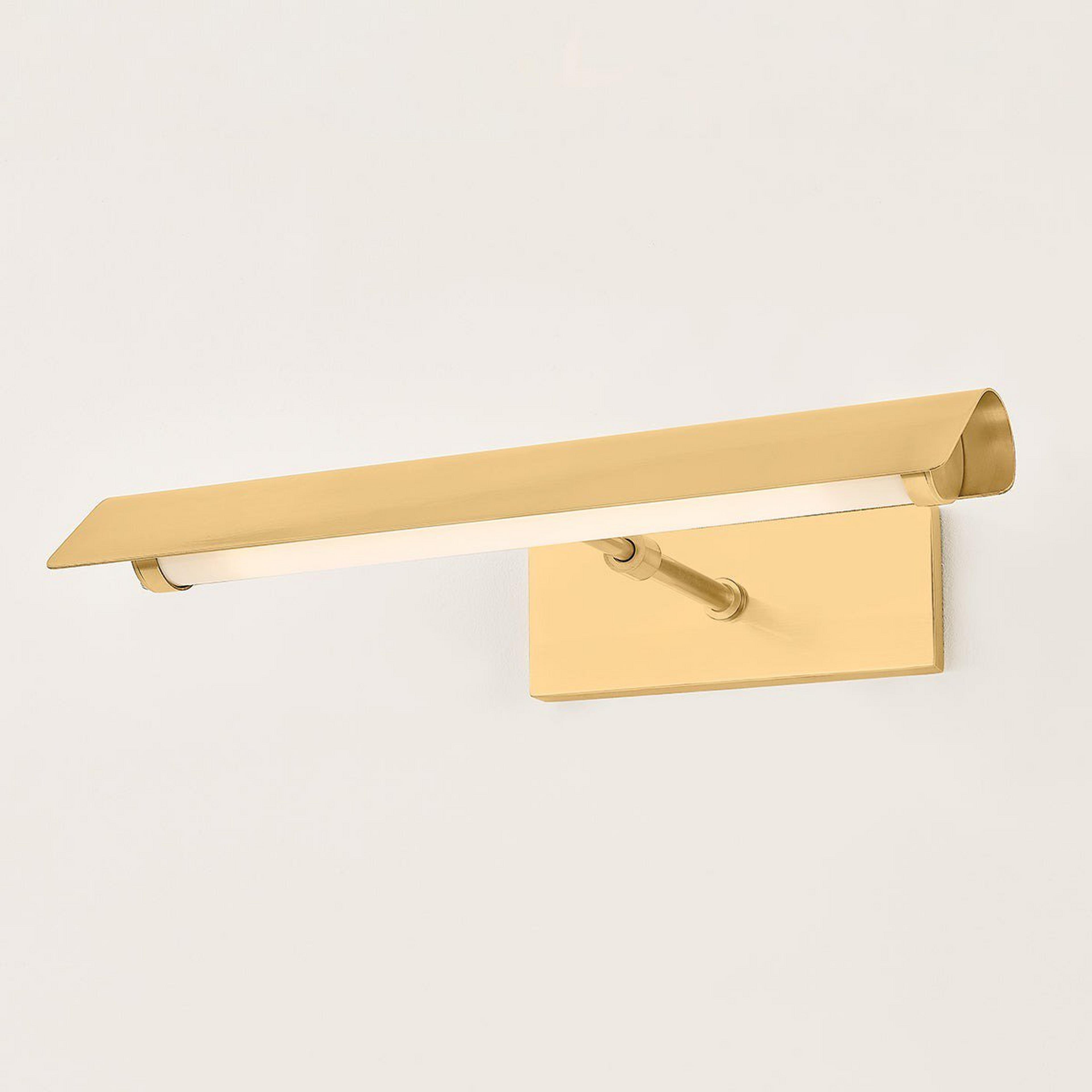 A Lucerne LED Picture Light - 16" with Aged Brass / White color