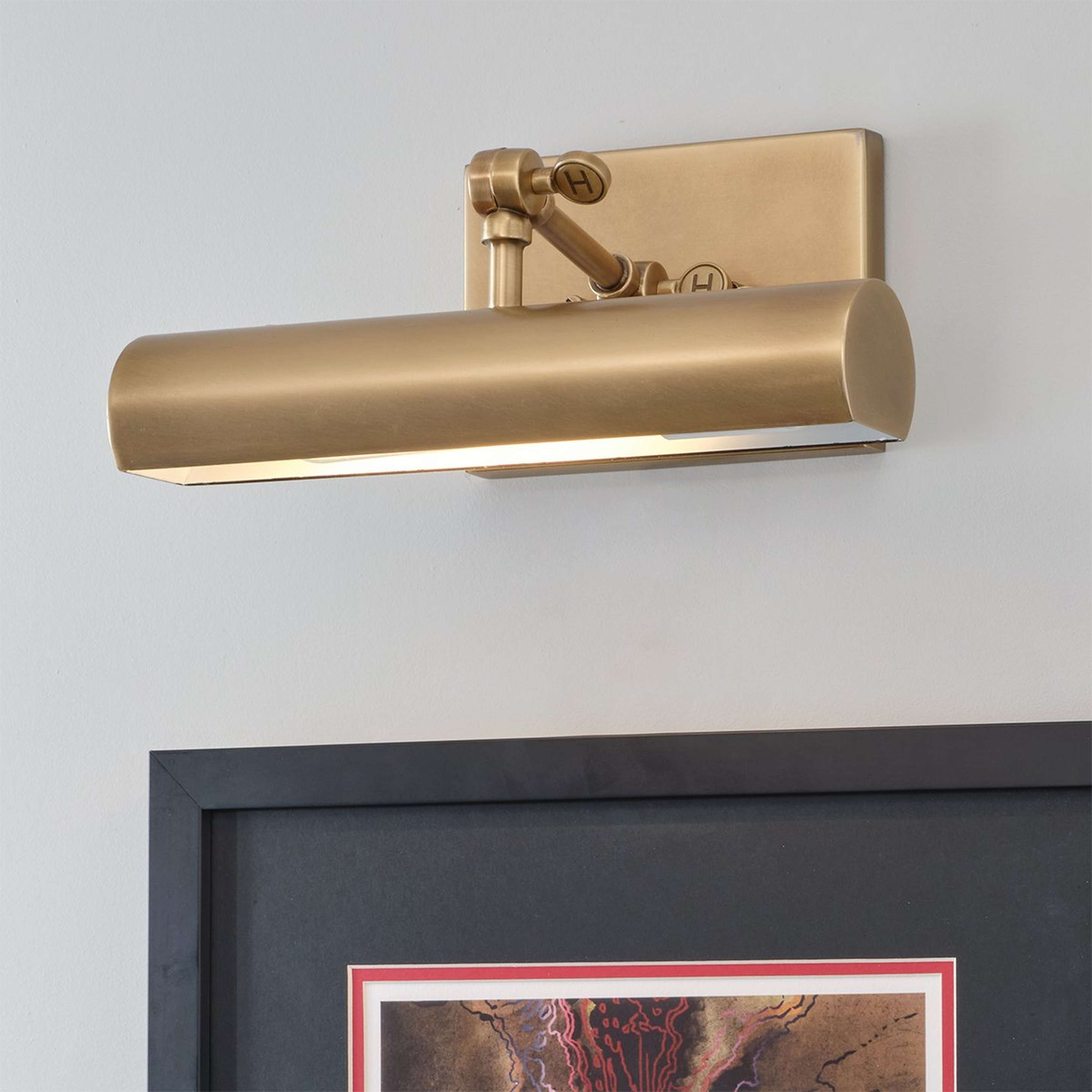 A Trenholm Picture Light - Small with Aged Brass color