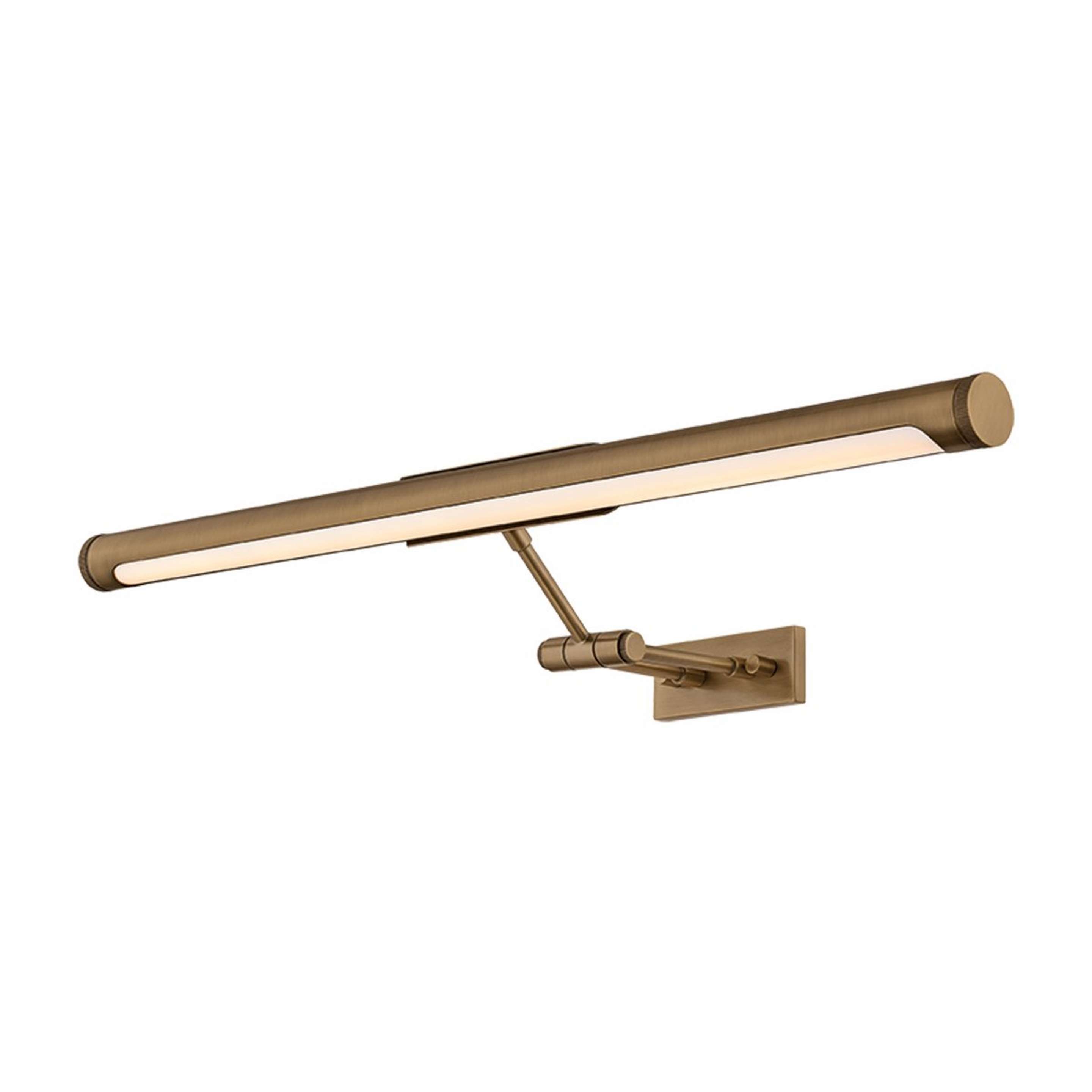 A 24" Albright Rechargeable LED Cordless Picture Light with Patina Brass color