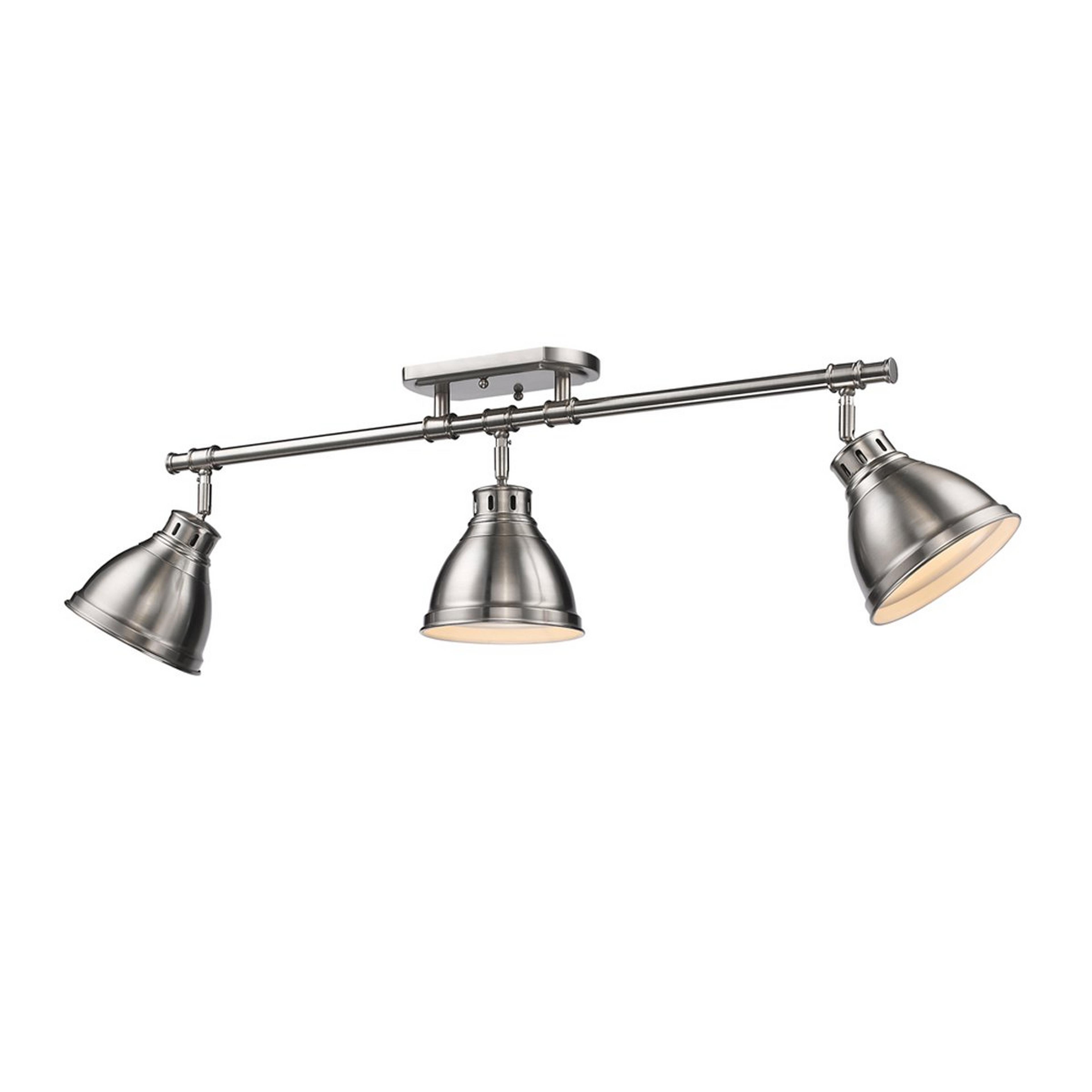 A Classic Dome Shade Metal Track Light with Pewter color