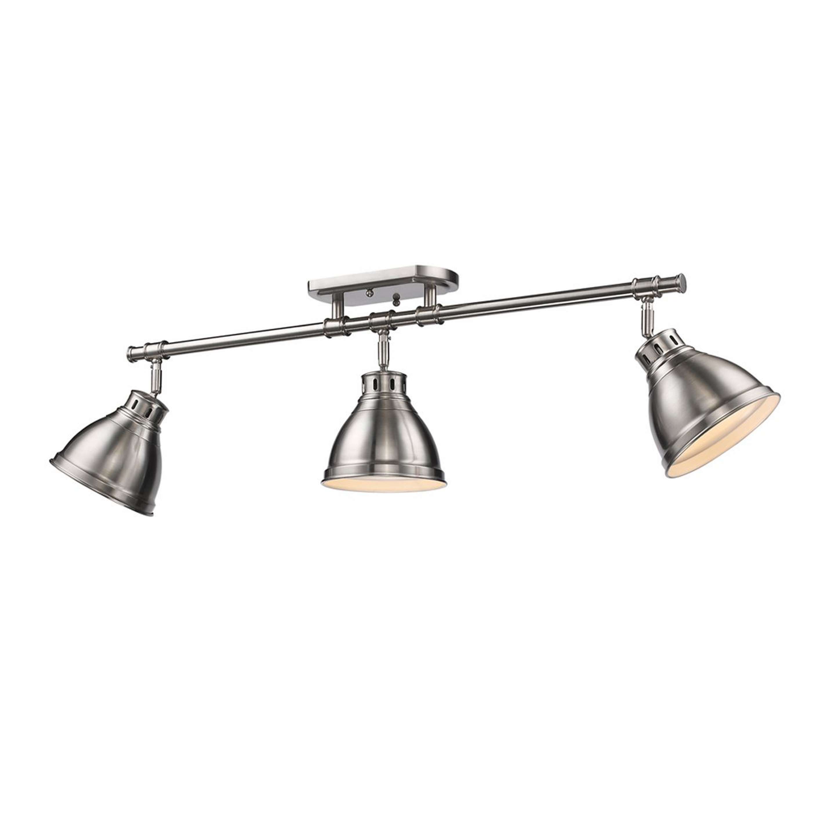 A Classic Dome Shade Metal Track Light with Pewter color