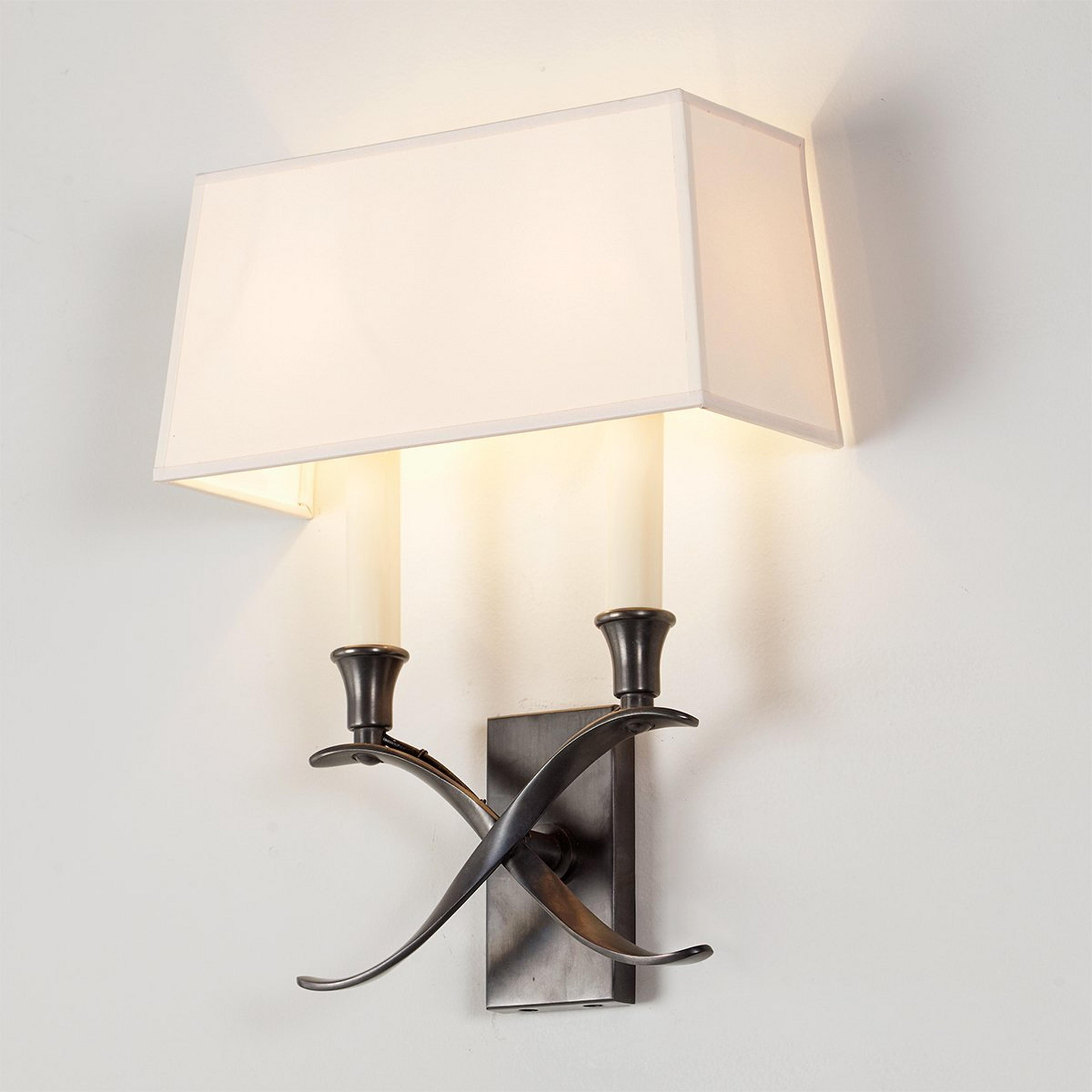 Transitional 'X' Wall Sconce with Shade - 2 Light