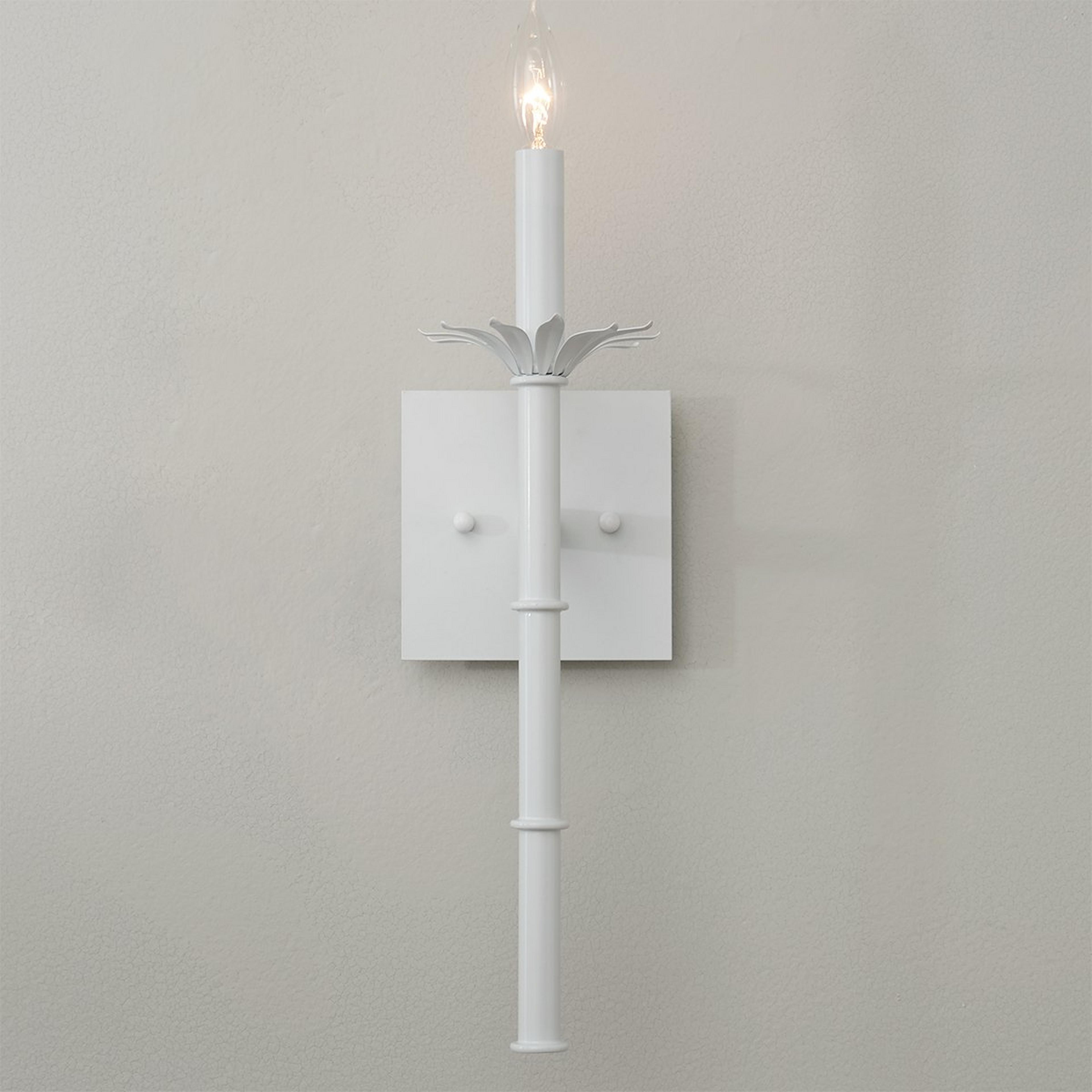 A Bamboo Stick Sconce with White color