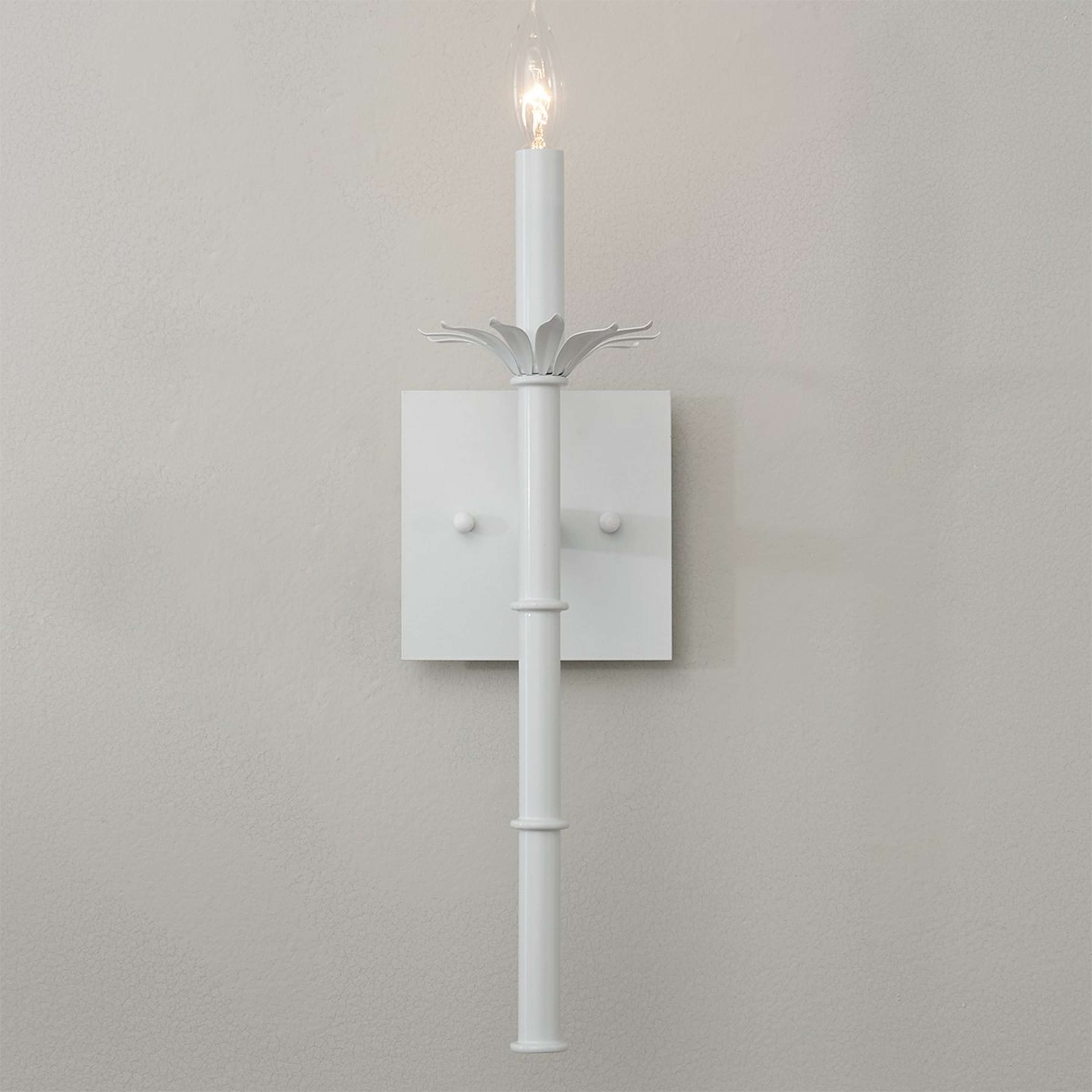 A Bamboo Stick Sconce with White color