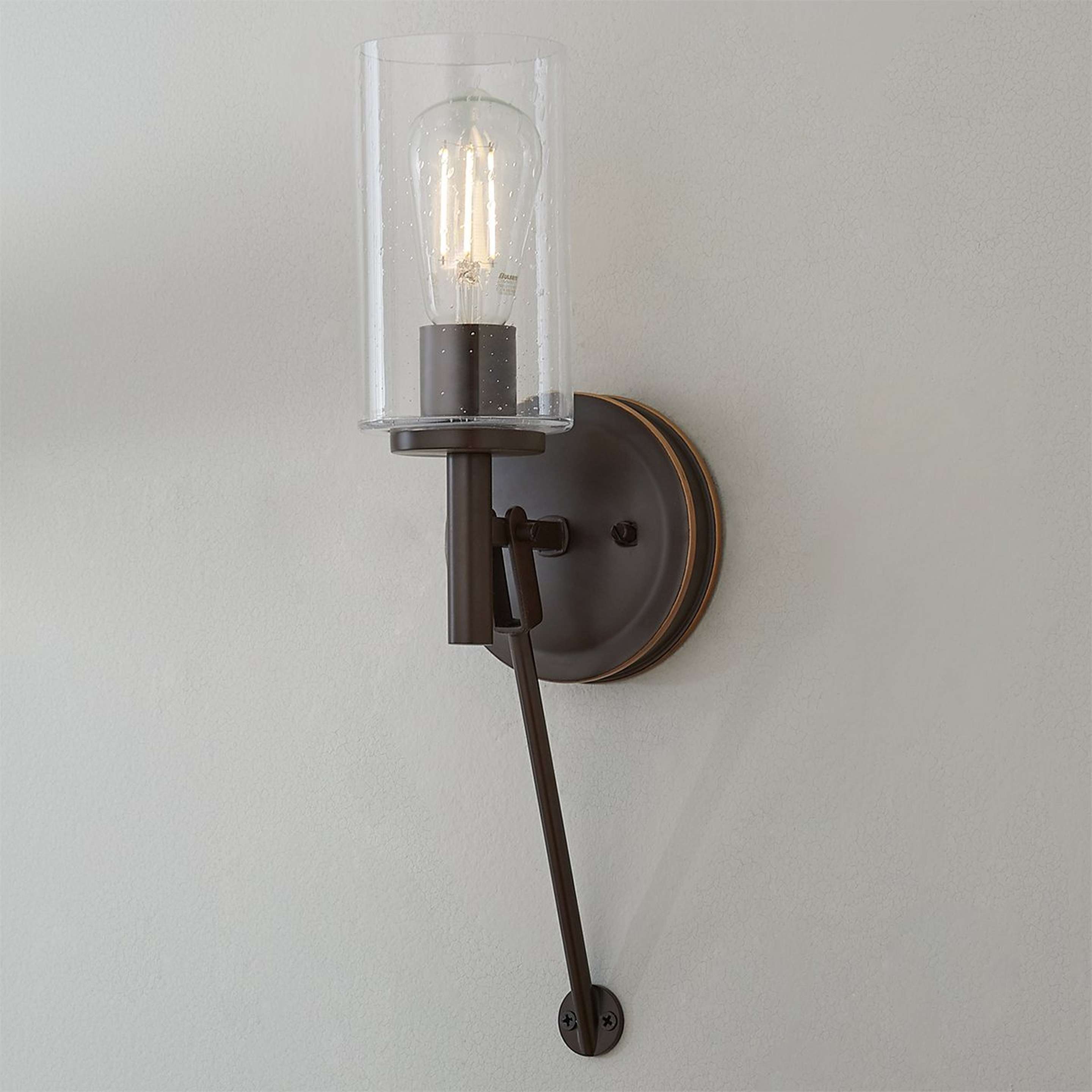 A Mid-Century Retro Wall Sconce with Highlighted Bronze color