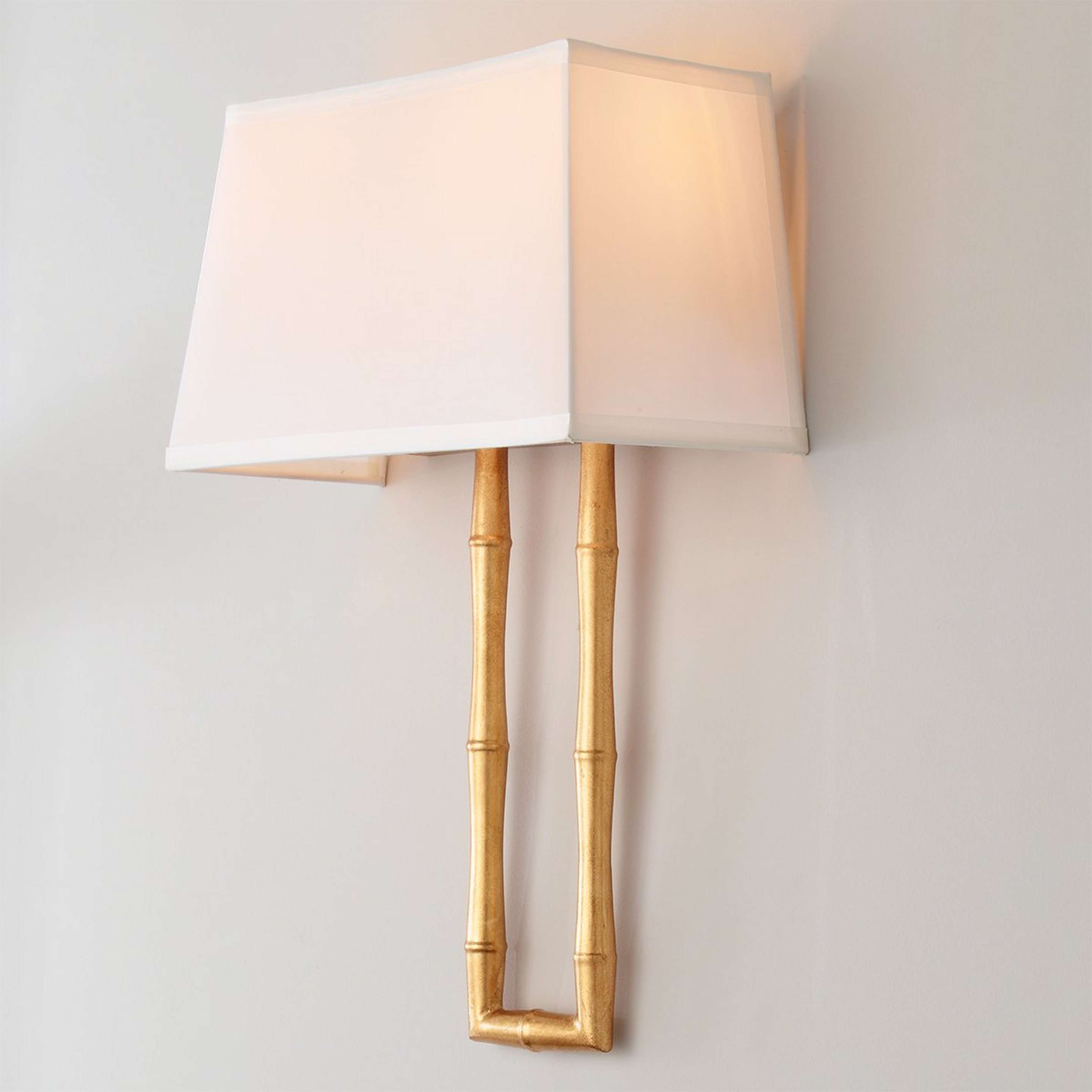 A Bamboo Shade Sconce with Antique Gold color