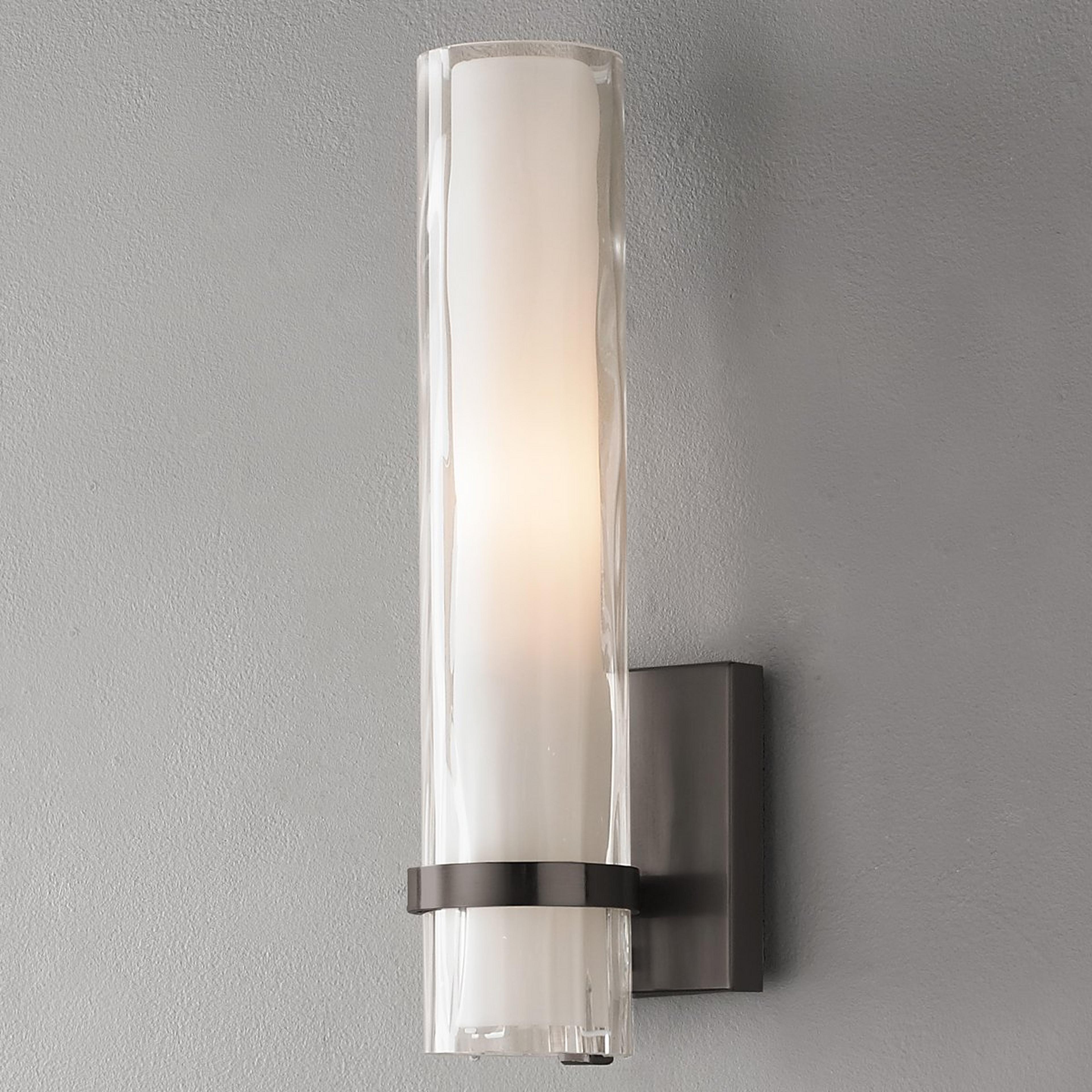 A Wave Pattern Sconce - Small with Oil Rubbed Bronze color