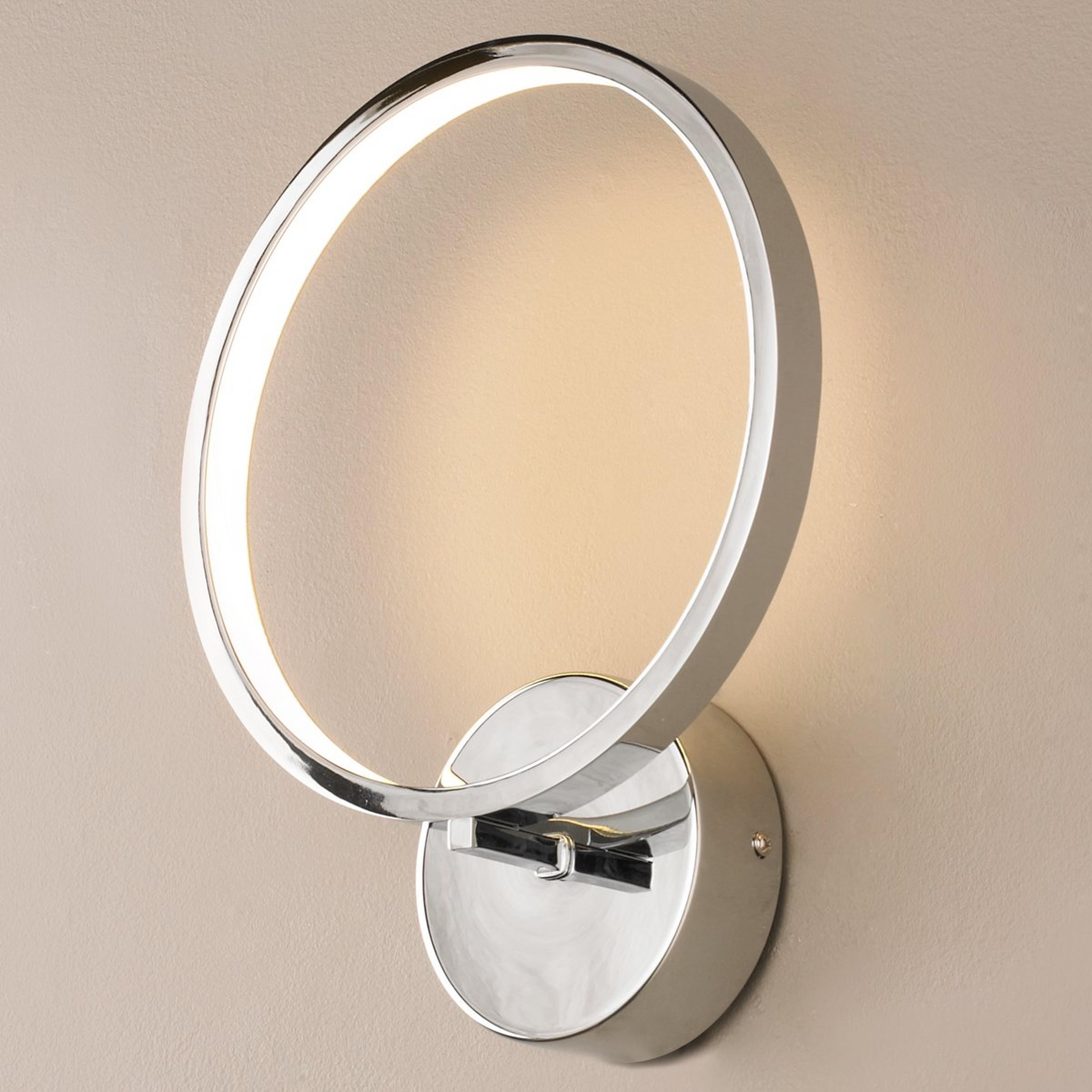 A LED Loop Sconce with Chrome color