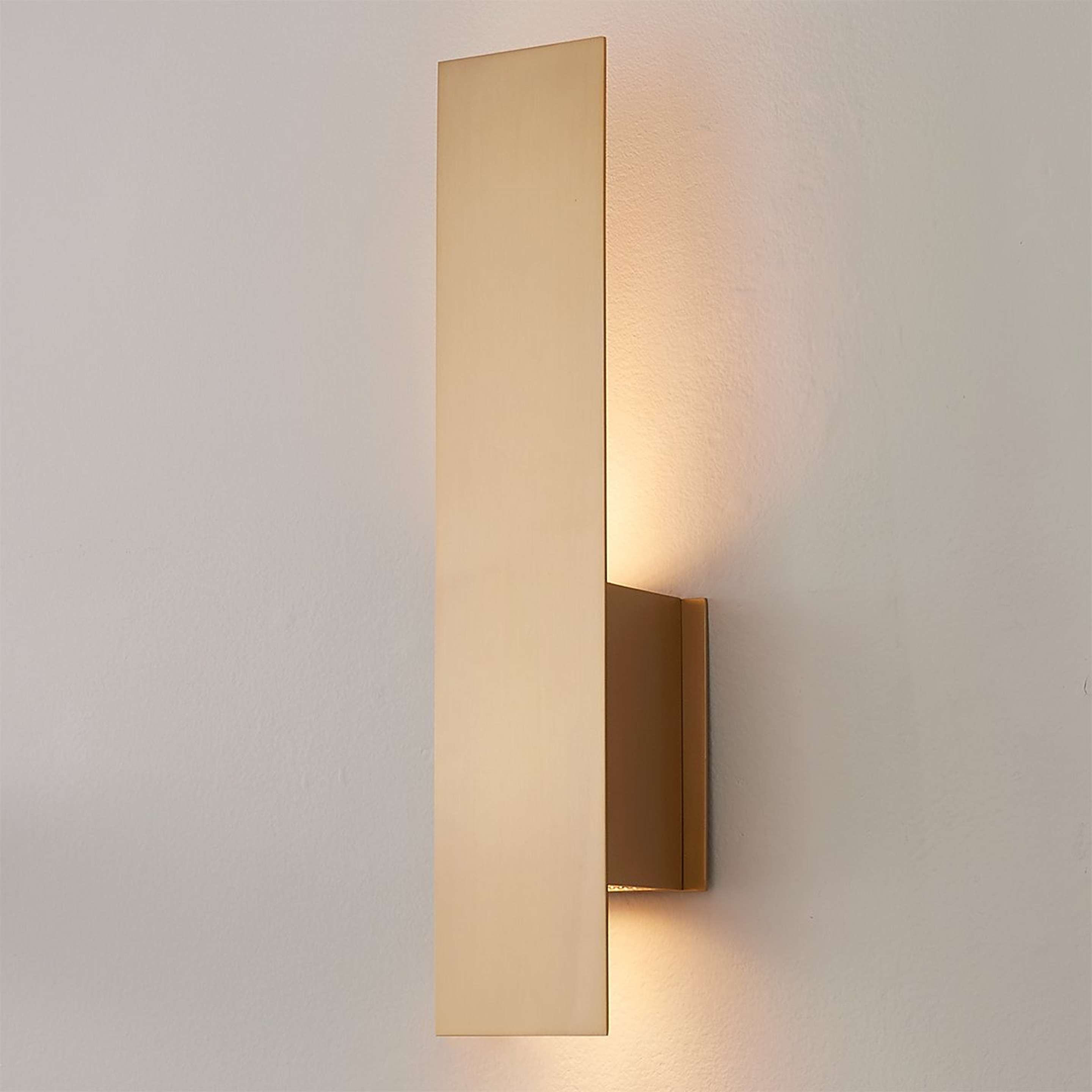 A Modern Shielded Sconce with Aged Brass color