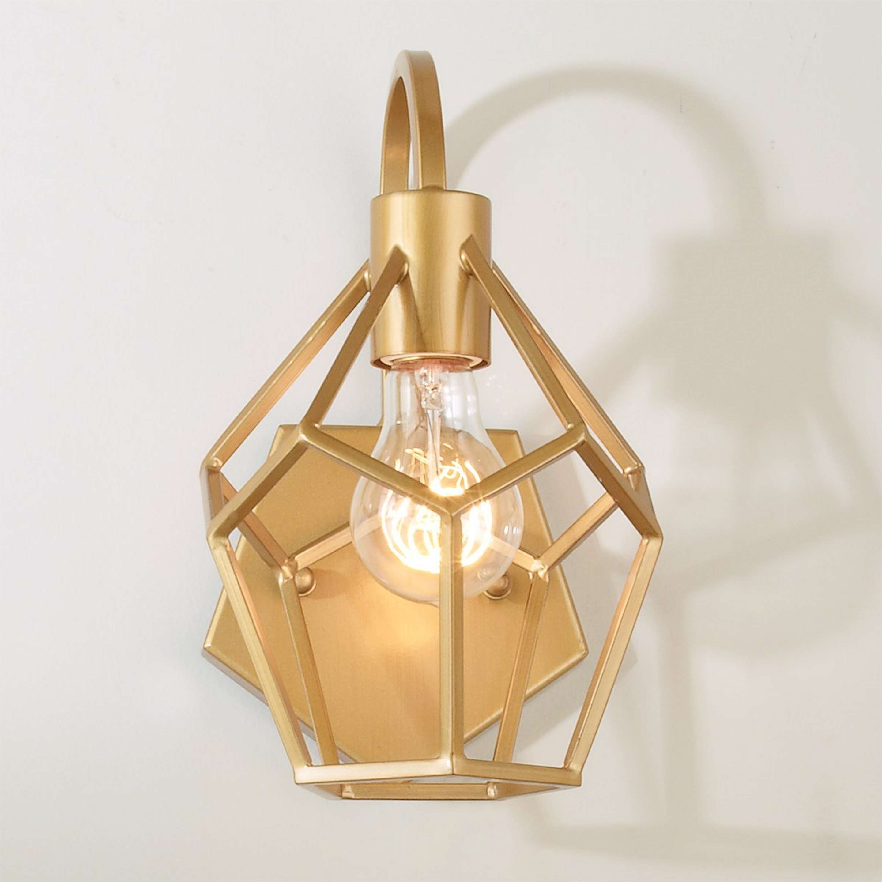 A Young House Love Geometric Diamond Sconce with Gold color