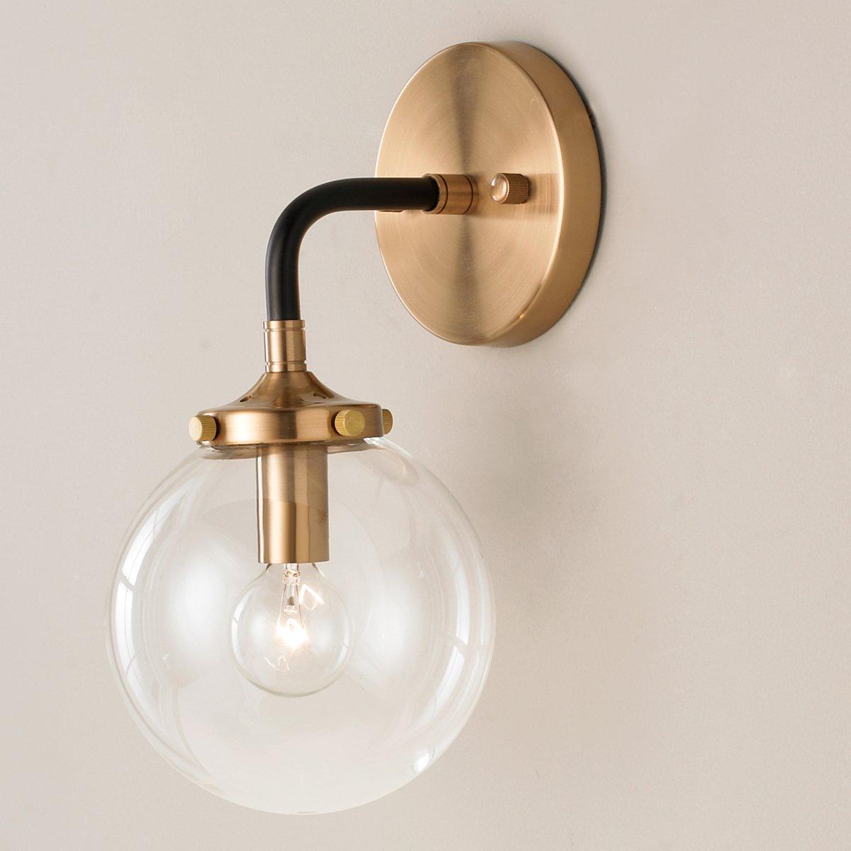 Mixed Metal Globe Sconce