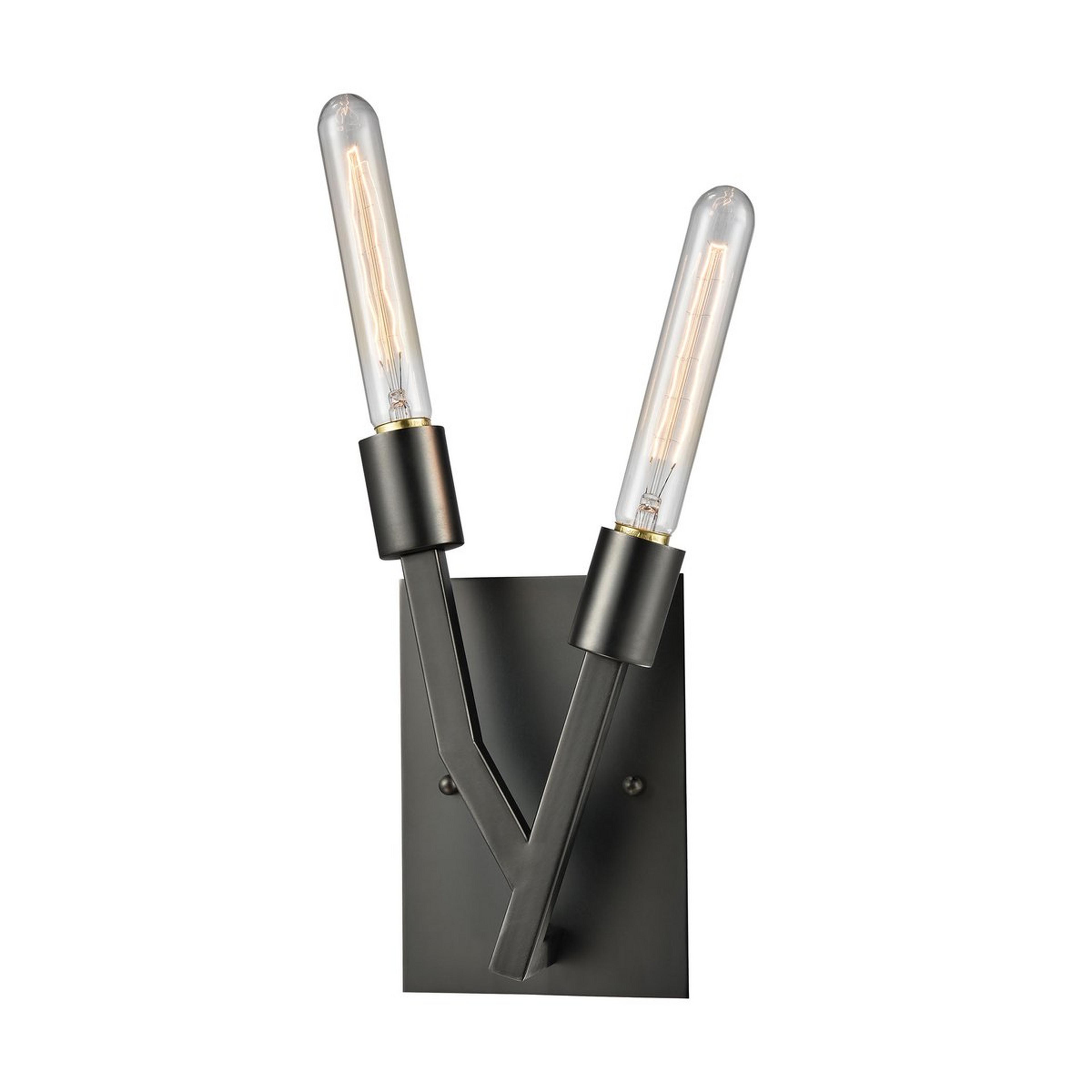 A Angled Abstract Sconce - Small with Darkened Nickel color