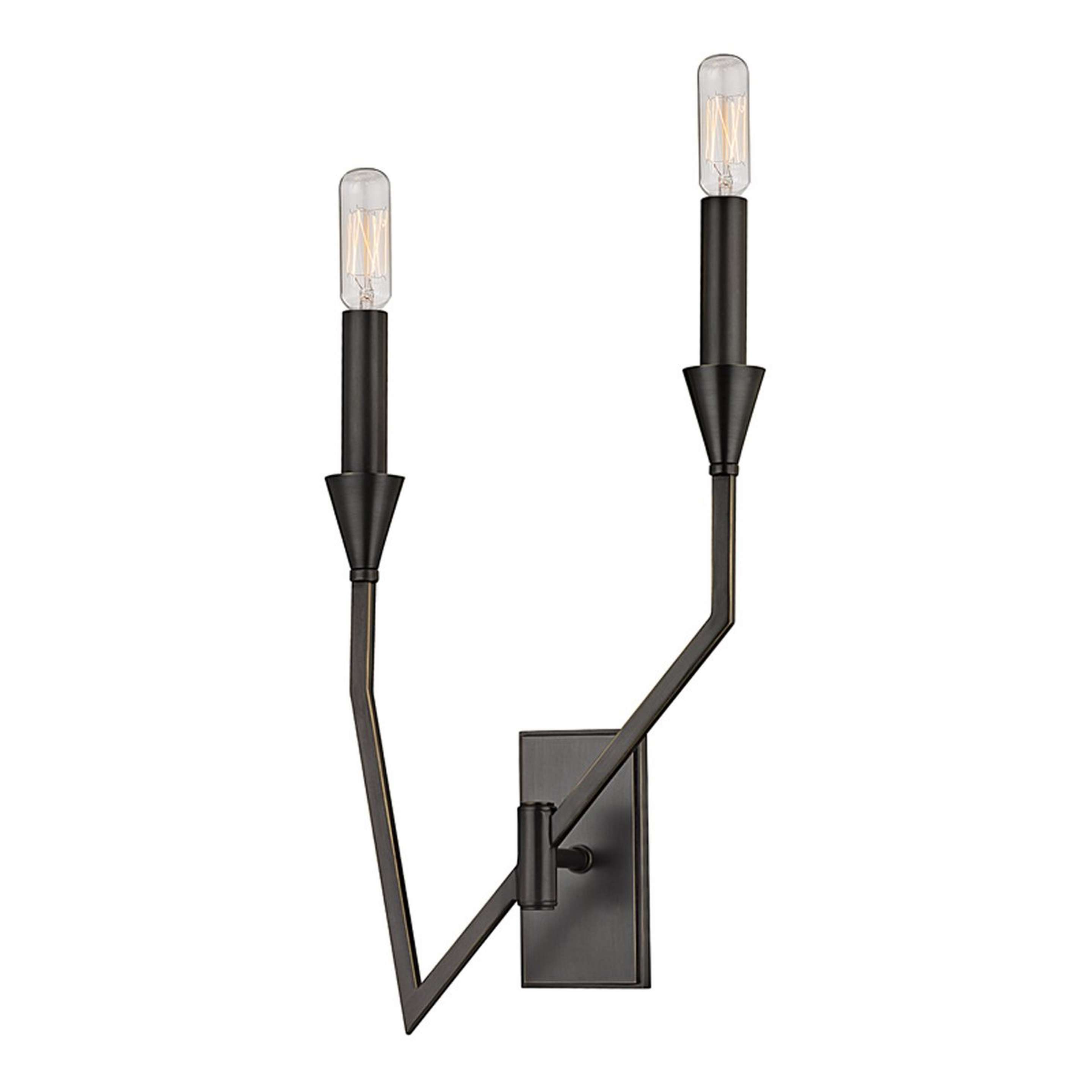 A Modern Angled Arm Sconce - Right with Aged Bronze color