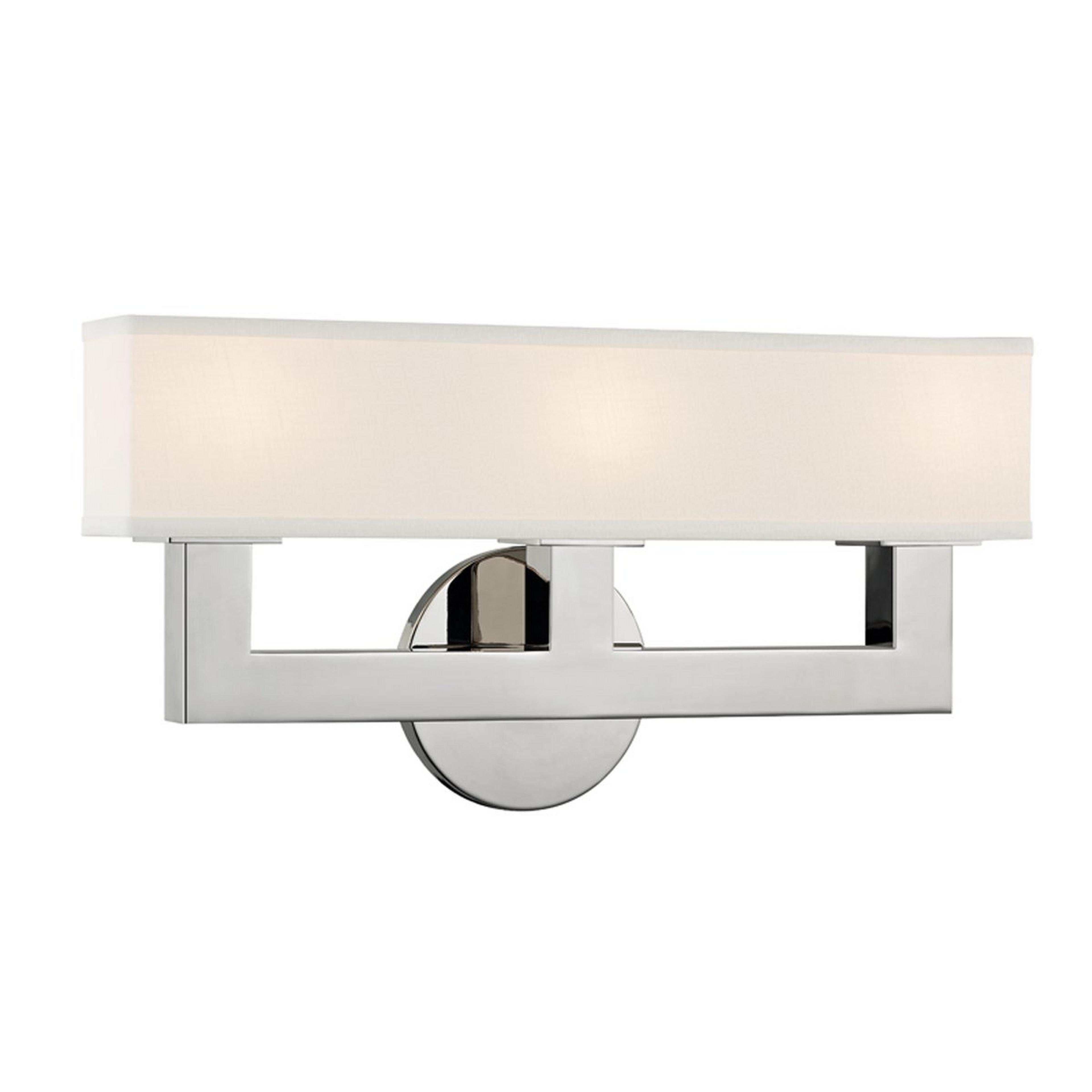 A Linen Box Shade Sconce - 3 Light with Polished Nickel color