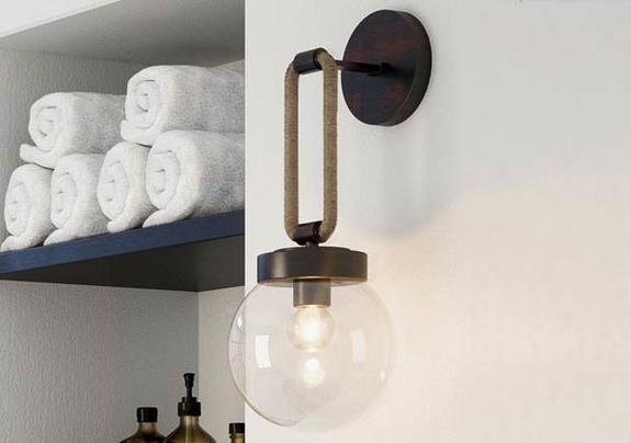 Coastal Cottage Rope Globe Sconce