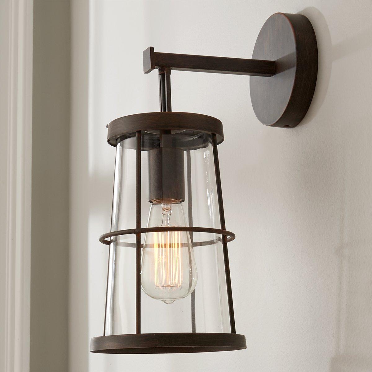 Warren Coastal Beach Brown Rope Candle Wall Light Sconce