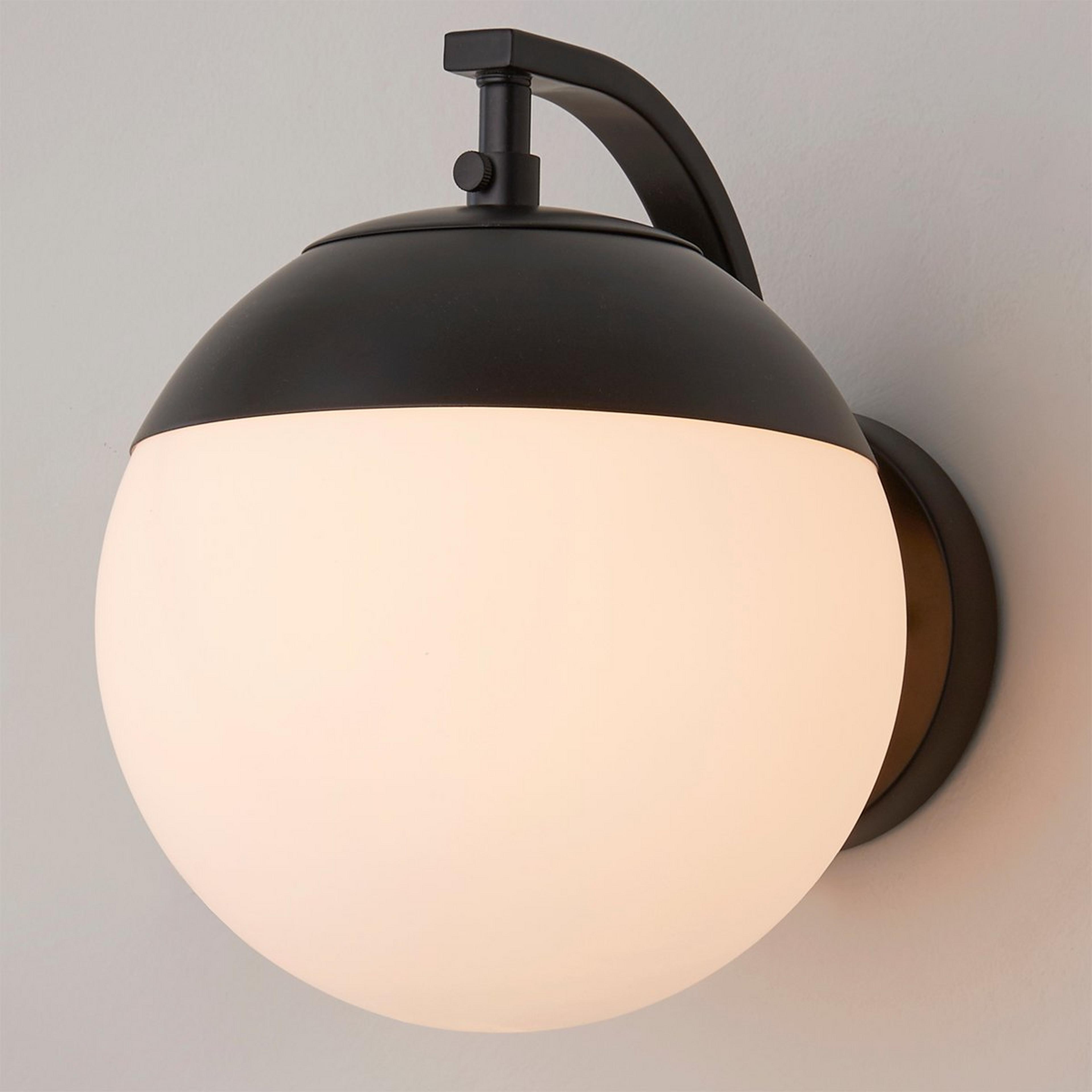 Mid-Century Opal Globe Sconce