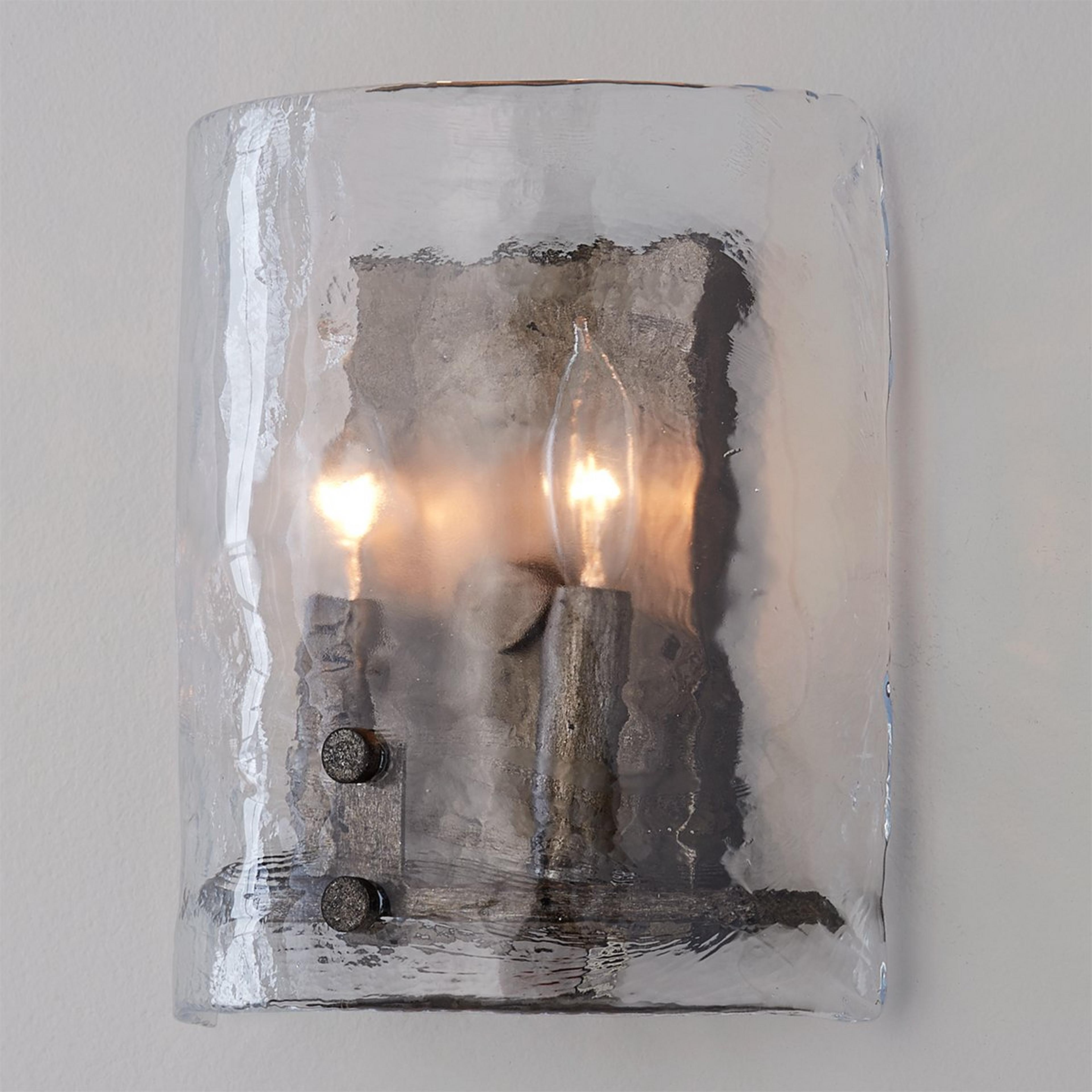 A Hazy Lining Sconce with Aged Champagne Silver color