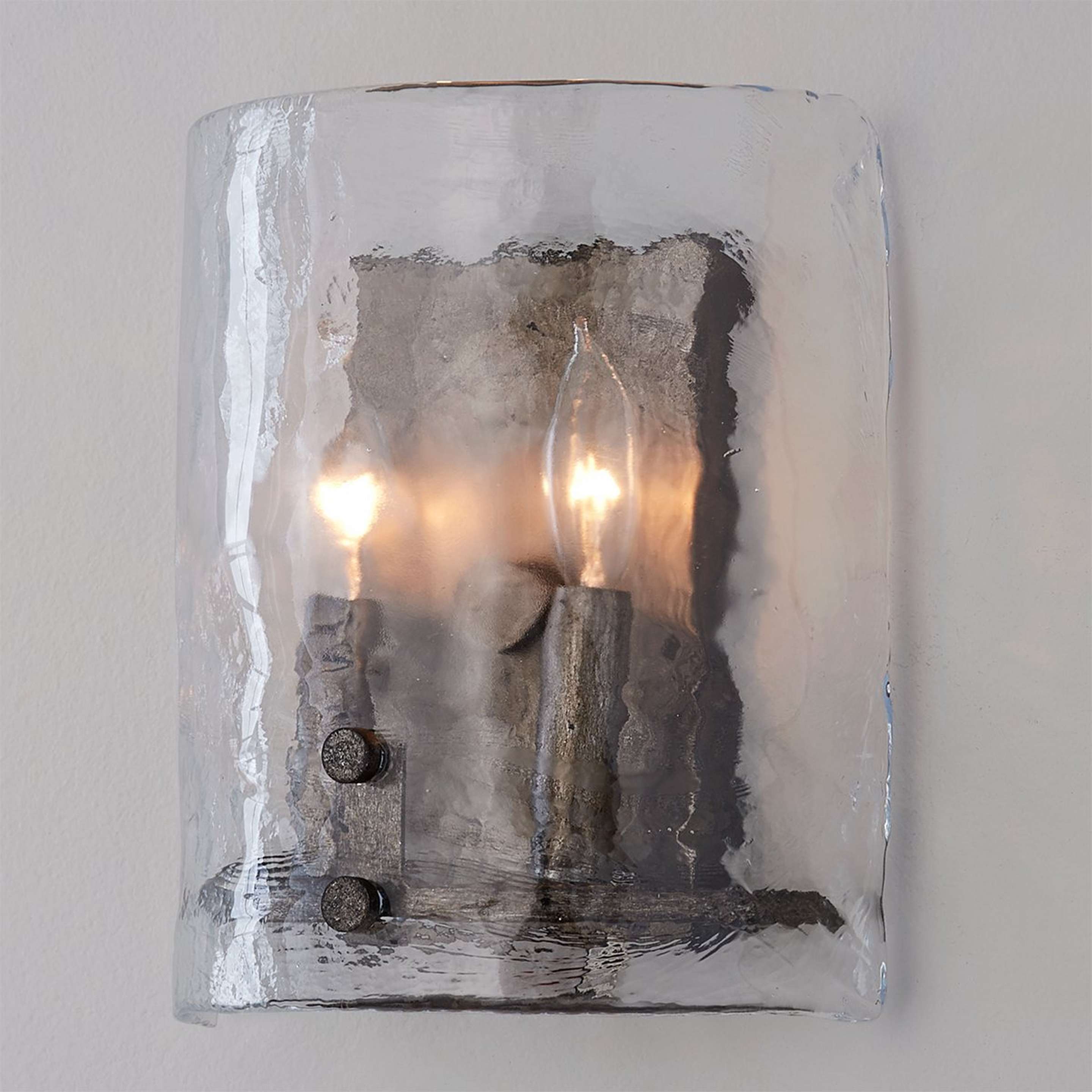 A Hazy Lining Sconce with Aged Champagne Silver color