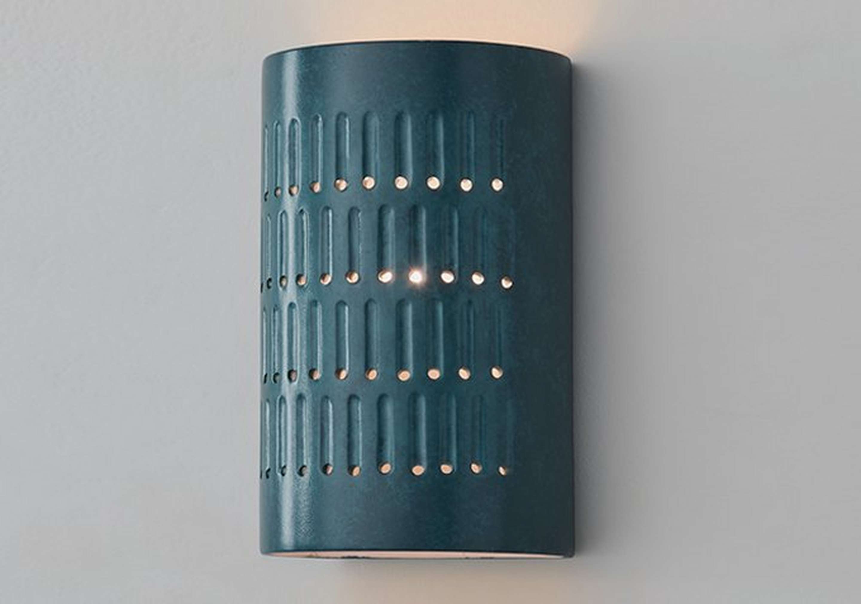 Ocean teal Drip Dot Ceramic Sconce