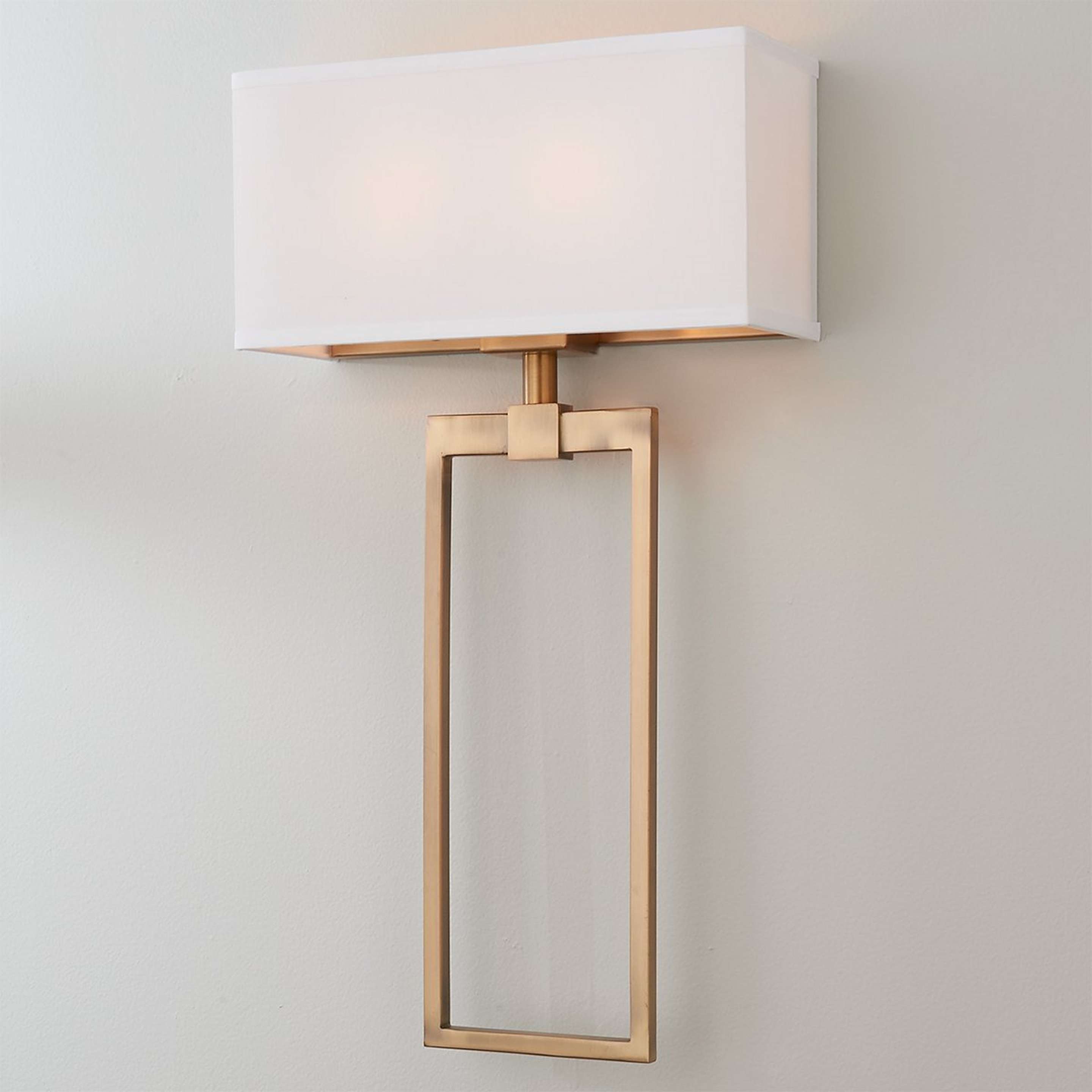 A Sleek Chic Sconce with Brass / White color
