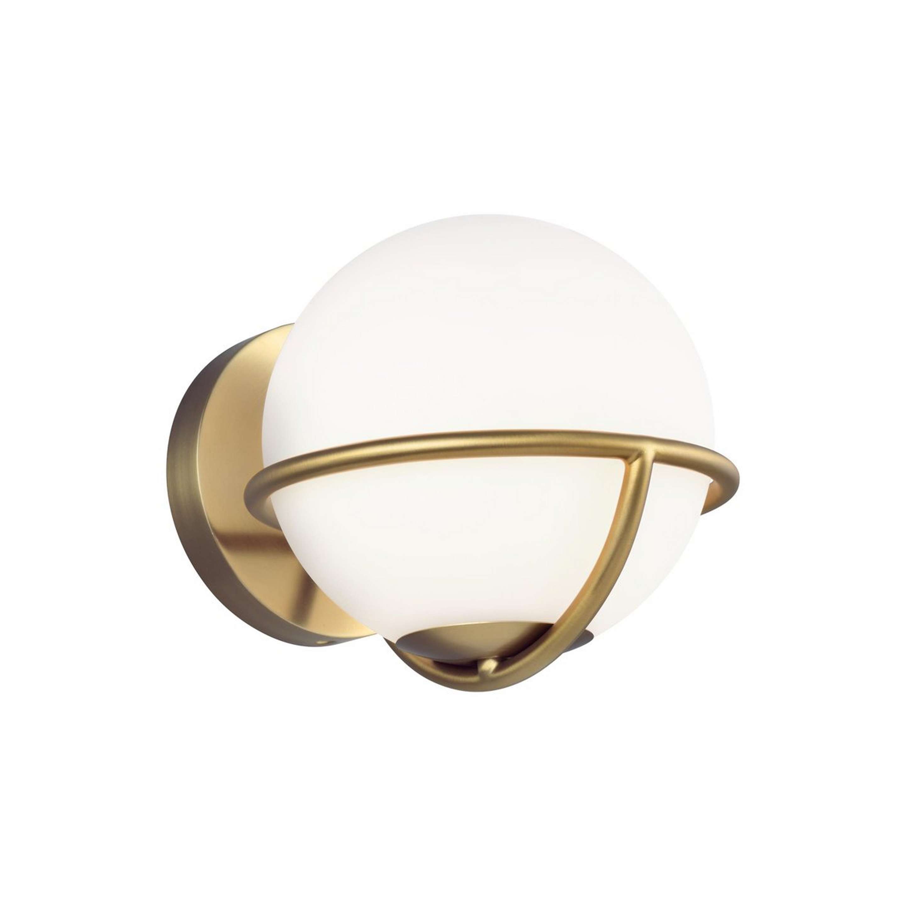 A ED Ellen DeGeneres Apollo 1 Light Wall Sconce with Burnished Brass / White color