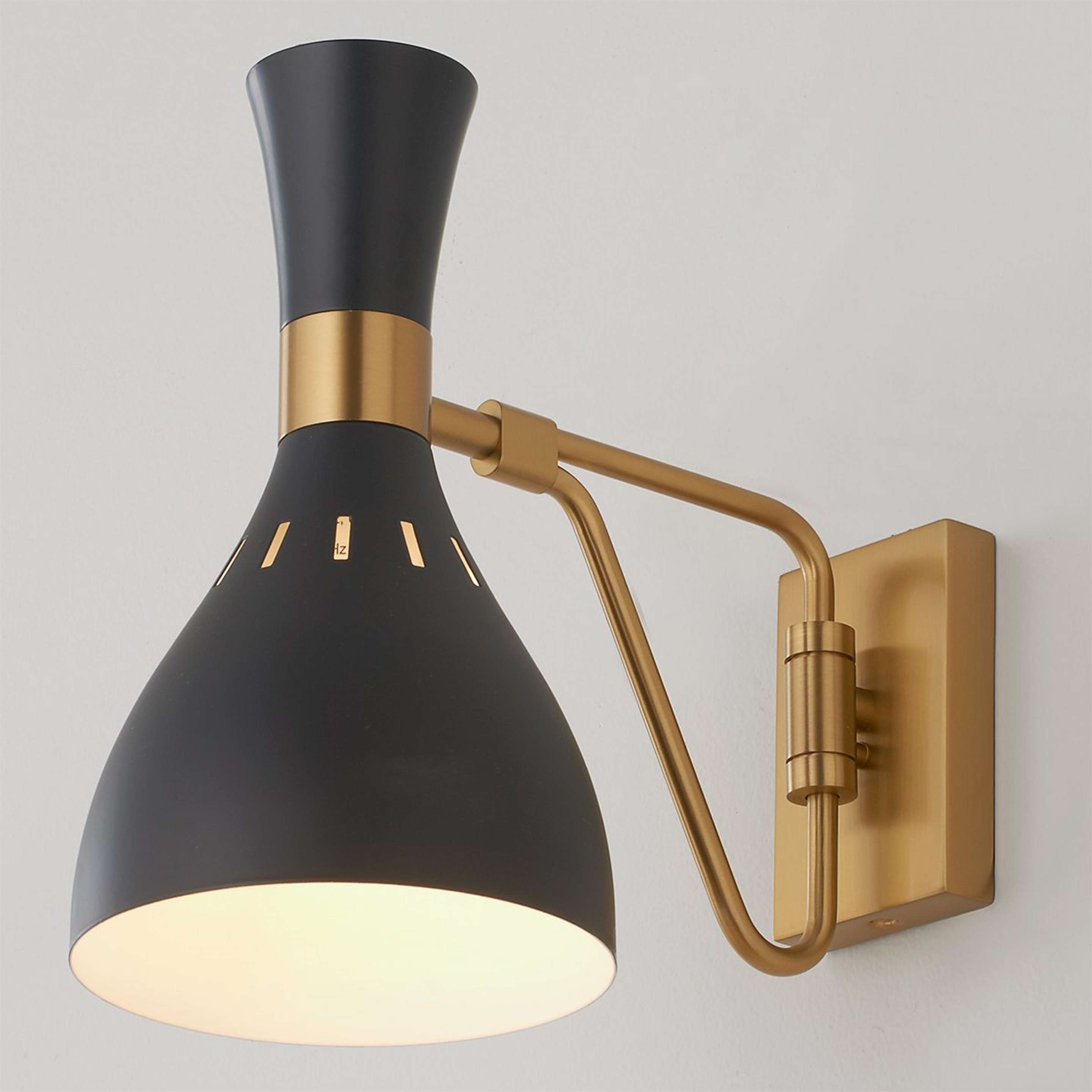 A ED Ellen DeGeneres Joan 1 Light Wall Sconce with Burnished Brass / Black color