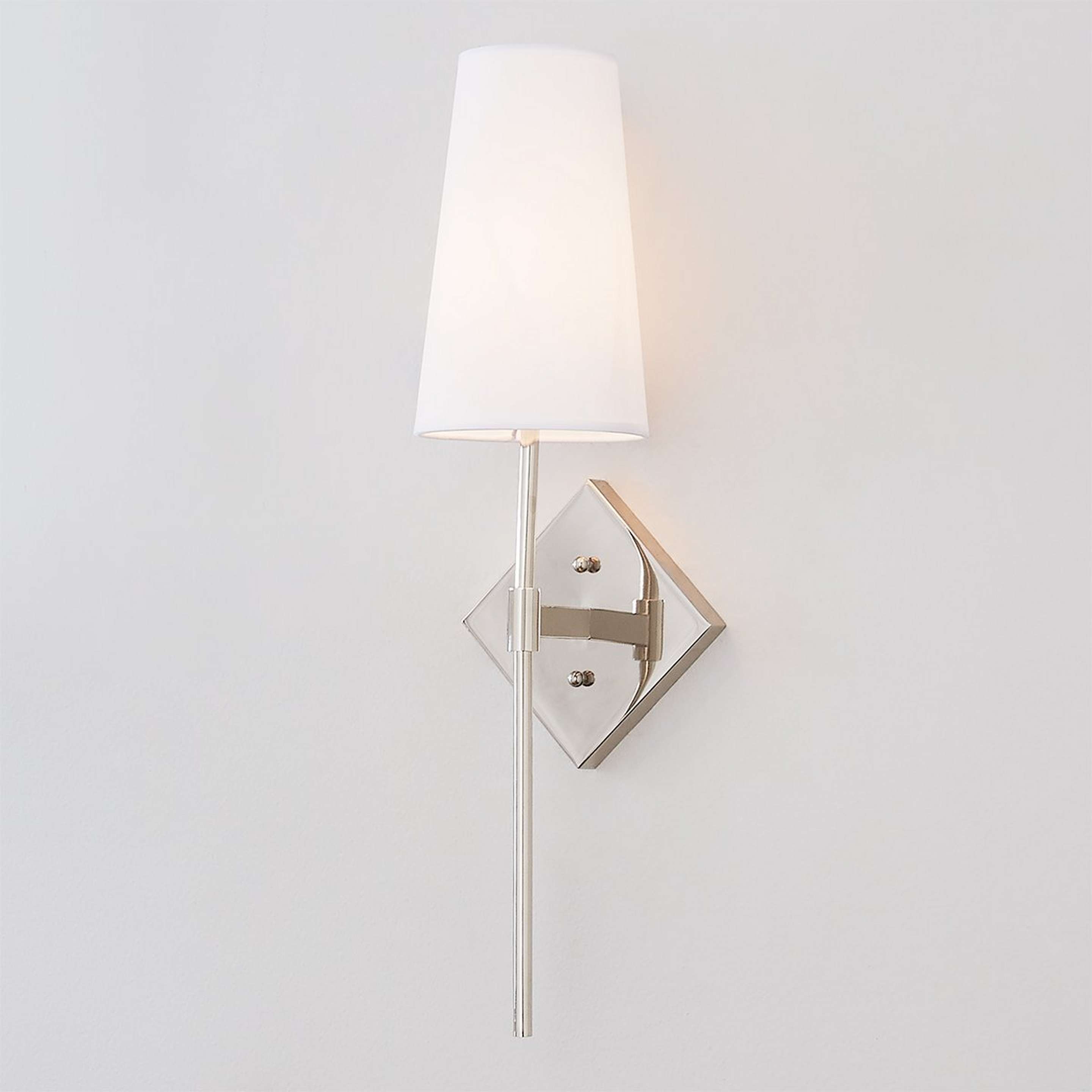 A Clair Sconce with Polished Nickel color