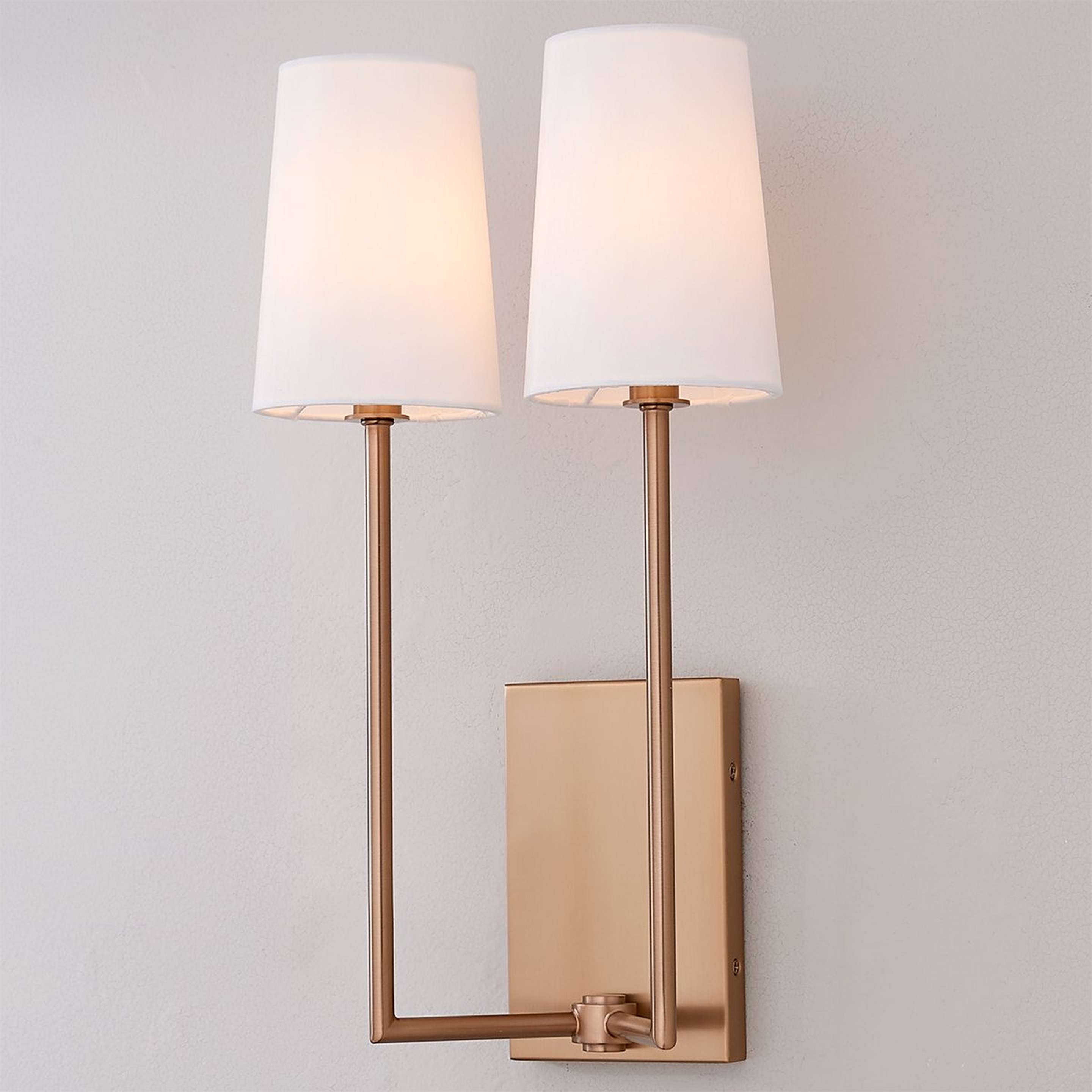 A Stark Minimalist Sconce - 2 Light with Aged Gold color