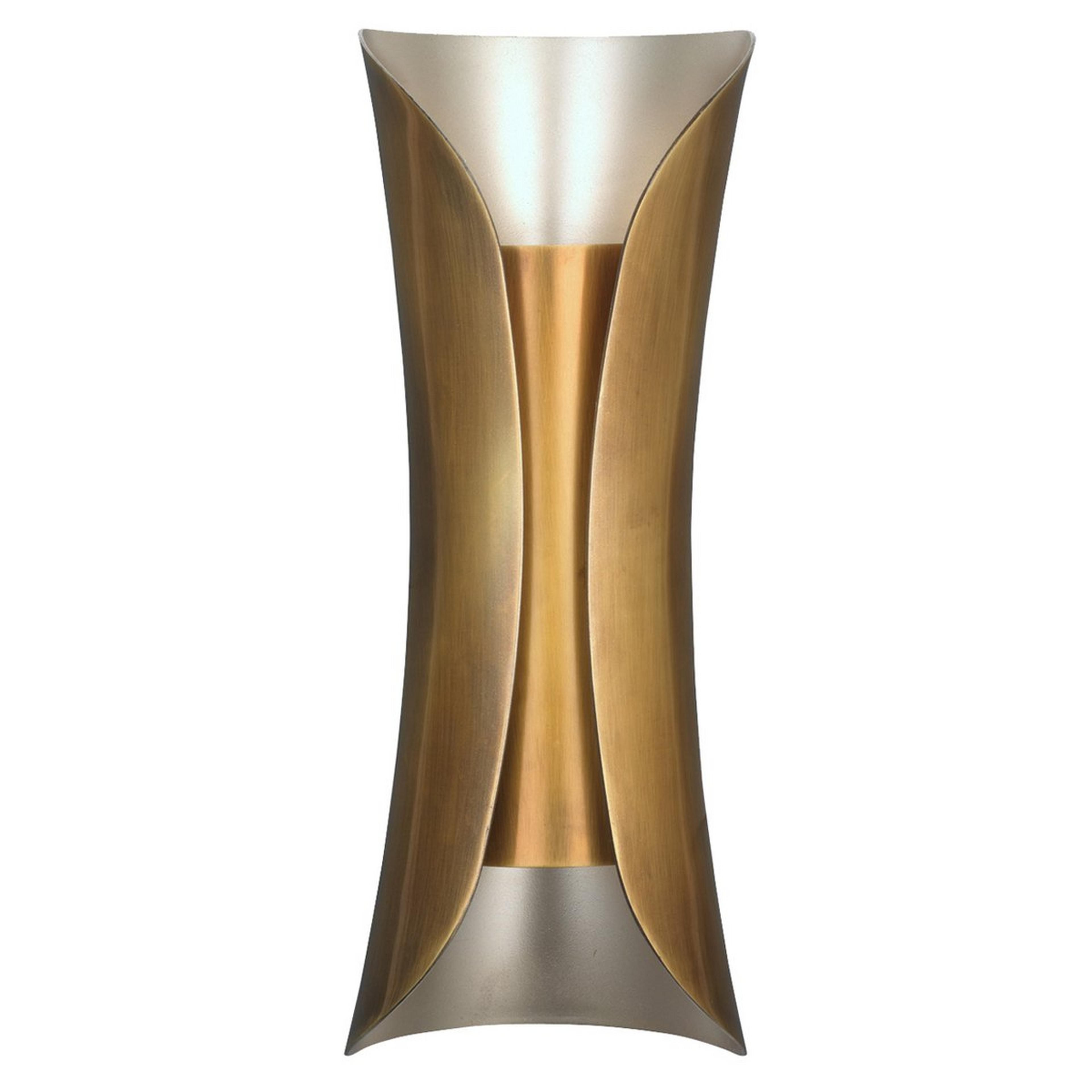 A Mixed Metallic Curl Sconce with Antique Brass / Antique Silver color