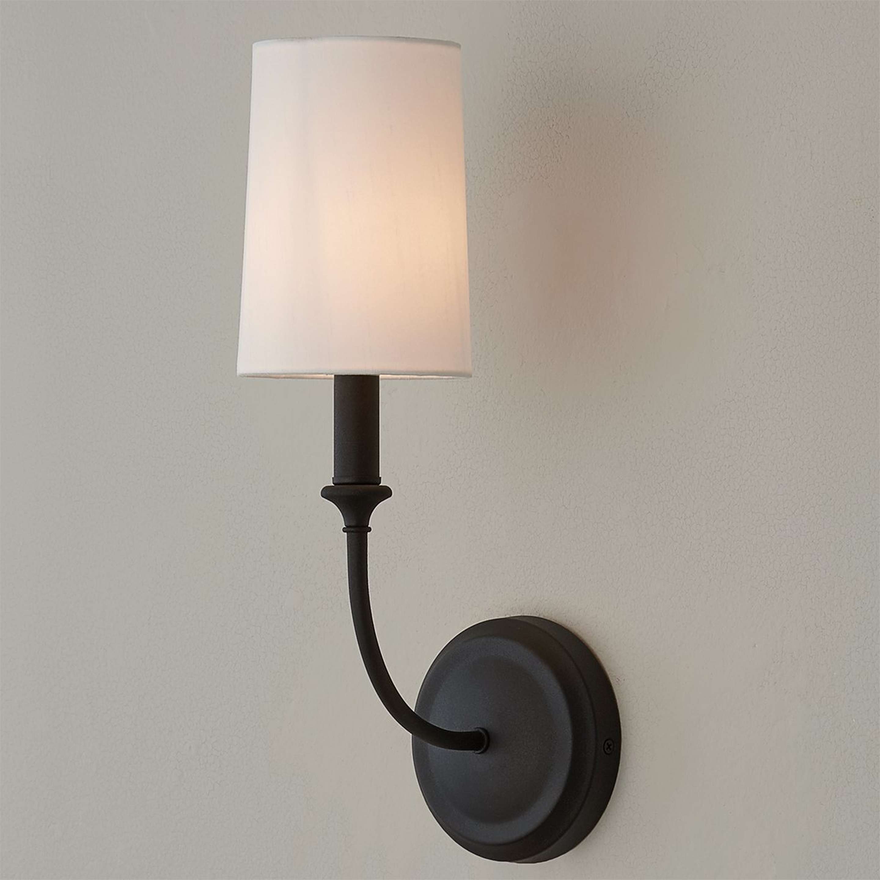 A Modern Charleston Sconce - 1 Light with Forged Black color