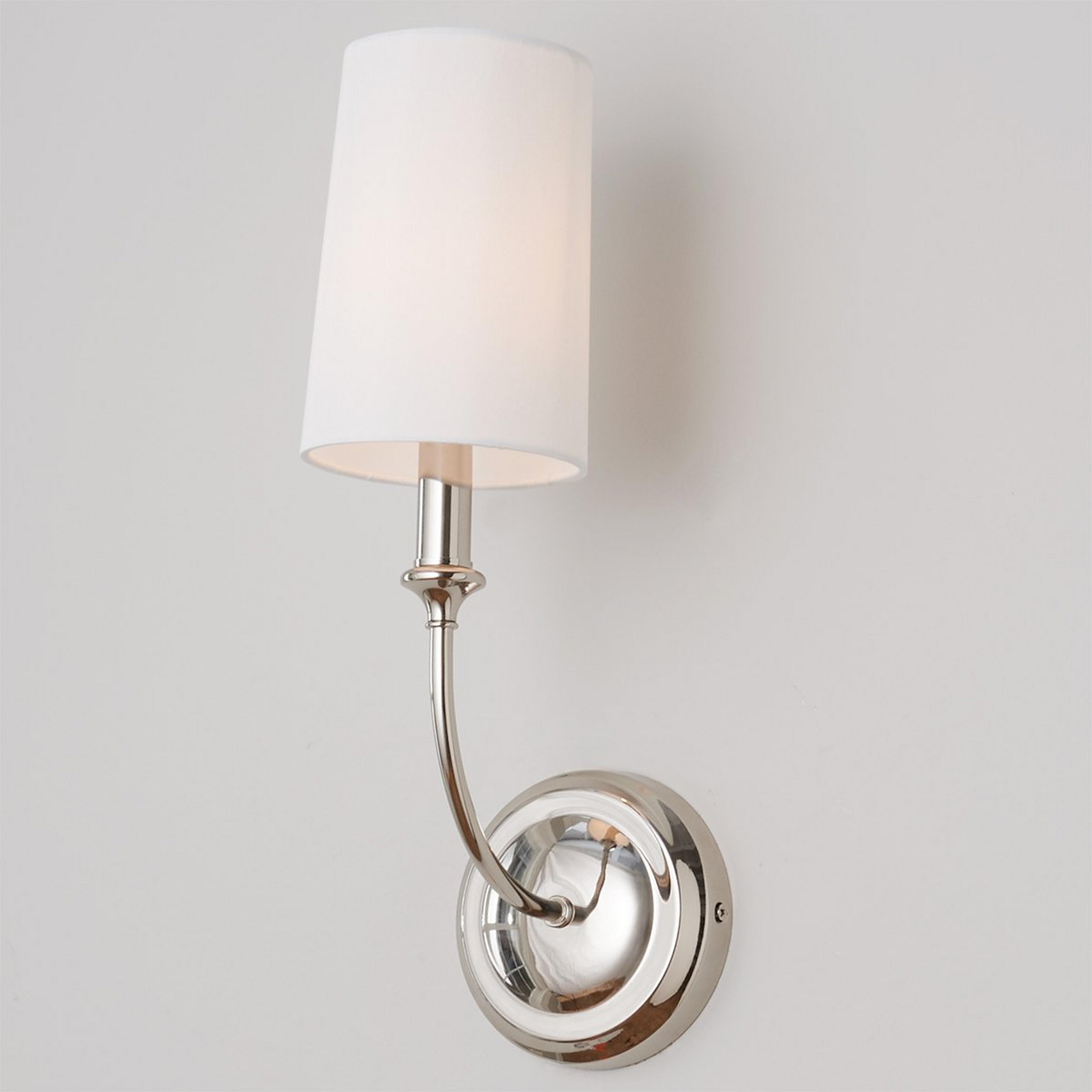 A Modern Charleston Sconce - 1 Light with Polished Nickel color